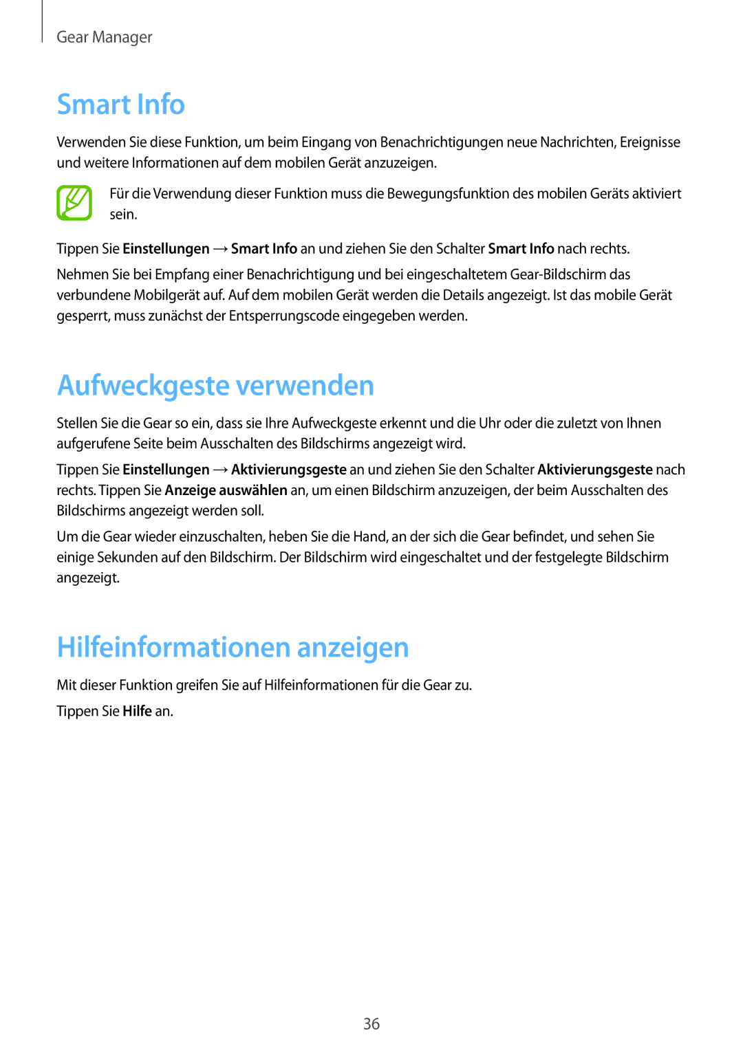 Samsung SM-V7000WDATPH, SM-V7000ZOATUR, SM-V7000ZAADBT manual Smart Info, Aufweckgeste verwenden, Hilfeinformationen anzeigen 