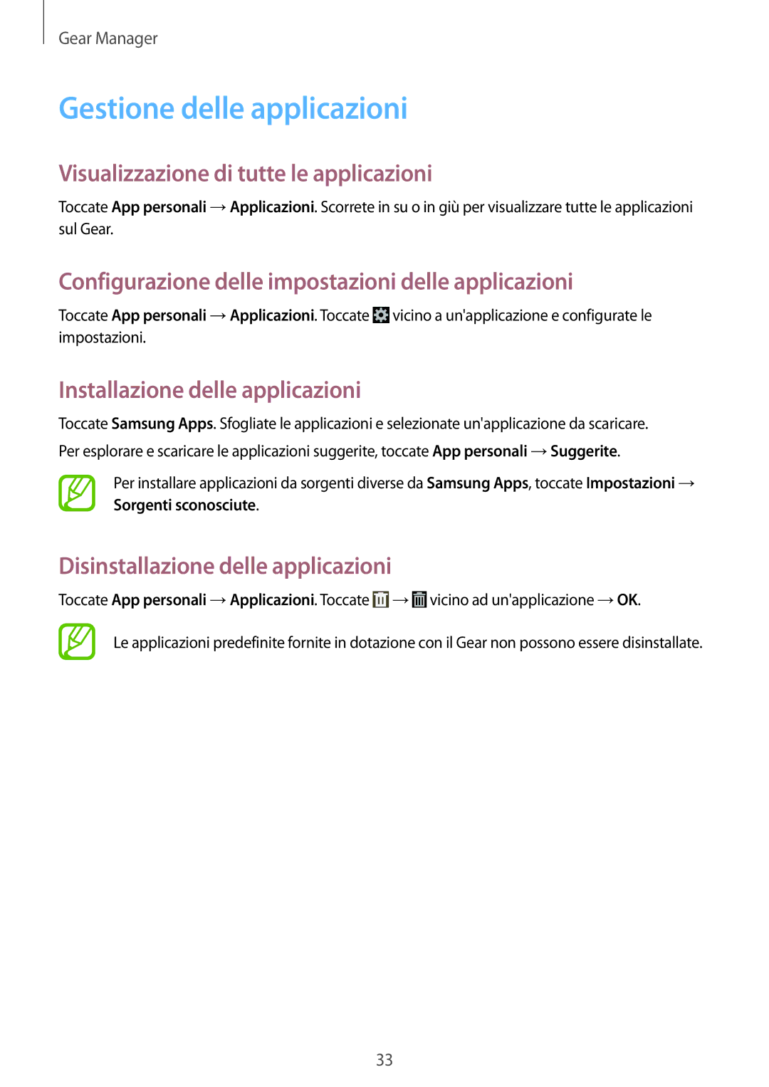 Samsung SM-V7000WDALUX, SM-V7000ZOATUR manual Gestione delle applicazioni, Visualizzazione di tutte le applicazioni 