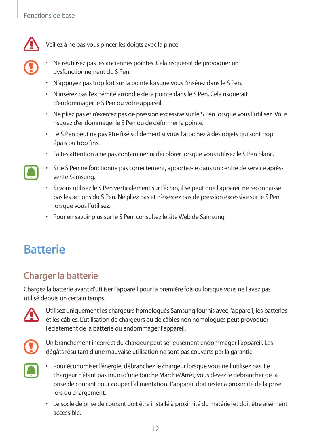 Samsung SM-W620NZKBXEF manual Batterie, Charger la batterie 