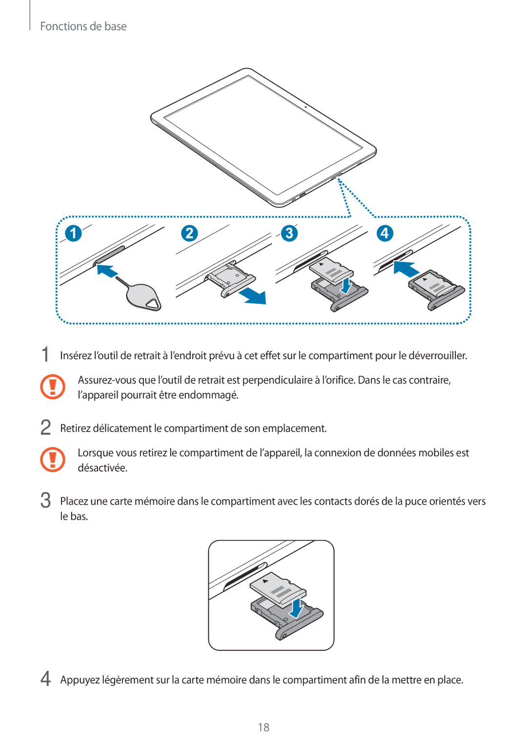 Samsung SM-W620NZKBXEF manual Fonctions de base 