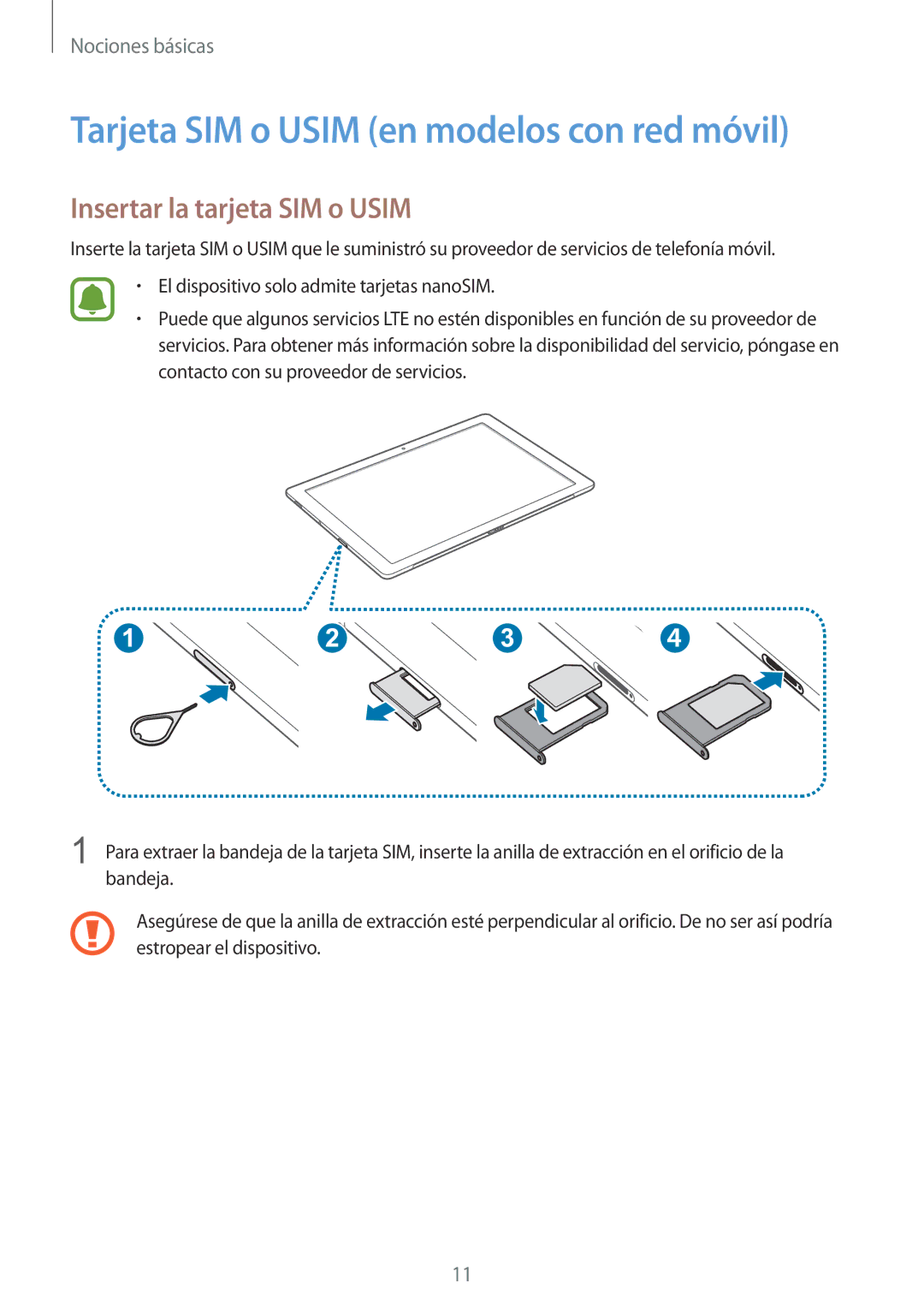 Samsung SM-W708NZKAPHE, SM-W700NZKAPHE manual Tarjeta SIM o Usim en modelos con red móvil, Insertar la tarjeta SIM o Usim 