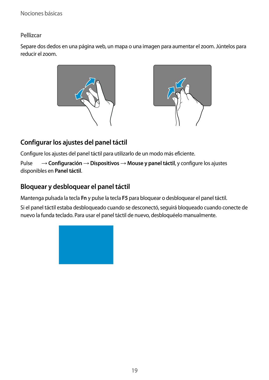 Samsung SM-W703NZKAPHE, SM-W700NZKAPHE Configurar los ajustes del panel táctil, Bloquear y desbloquear el panel táctil 