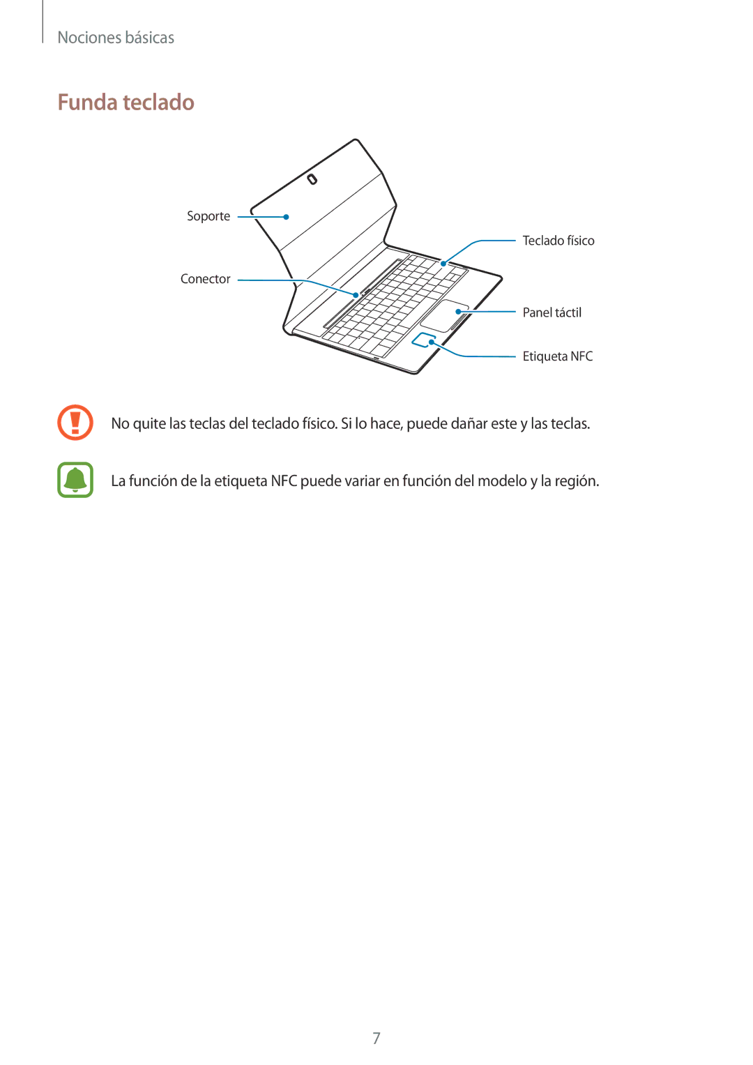 Samsung SM-W703NZKAPHE, SM-W700NZKAPHE, SM-W708NZKAPHE manual Funda teclado 