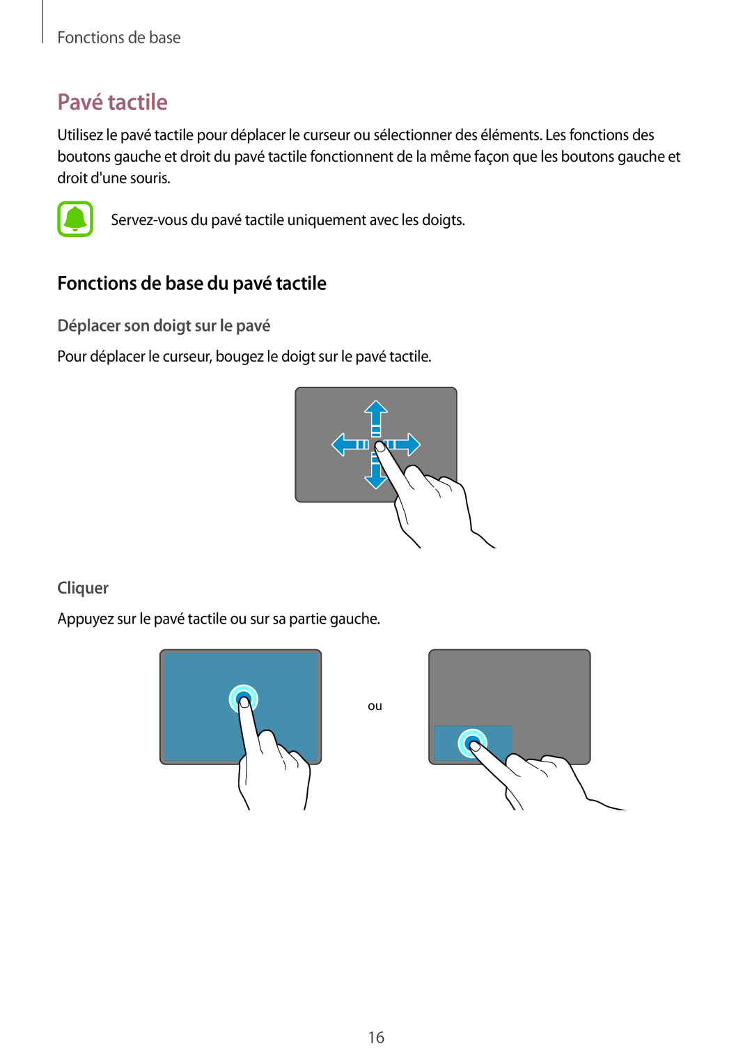 Samsung SM-W708NZKAXEF, SM-W700NZKAXEF, SM-W700NZWAXEF manual Pavé tactile, Fonctions de base du pavé tactile 