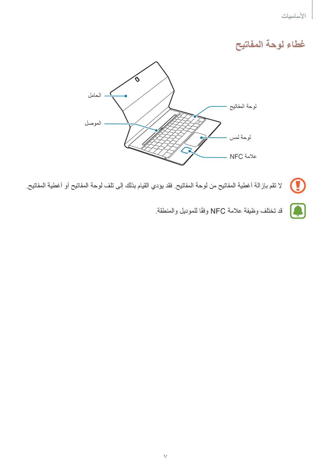 Samsung SM-W708NZWAKSA, SM-W708NZKAKSA manual حيتافملا ةحول ءاطغ 