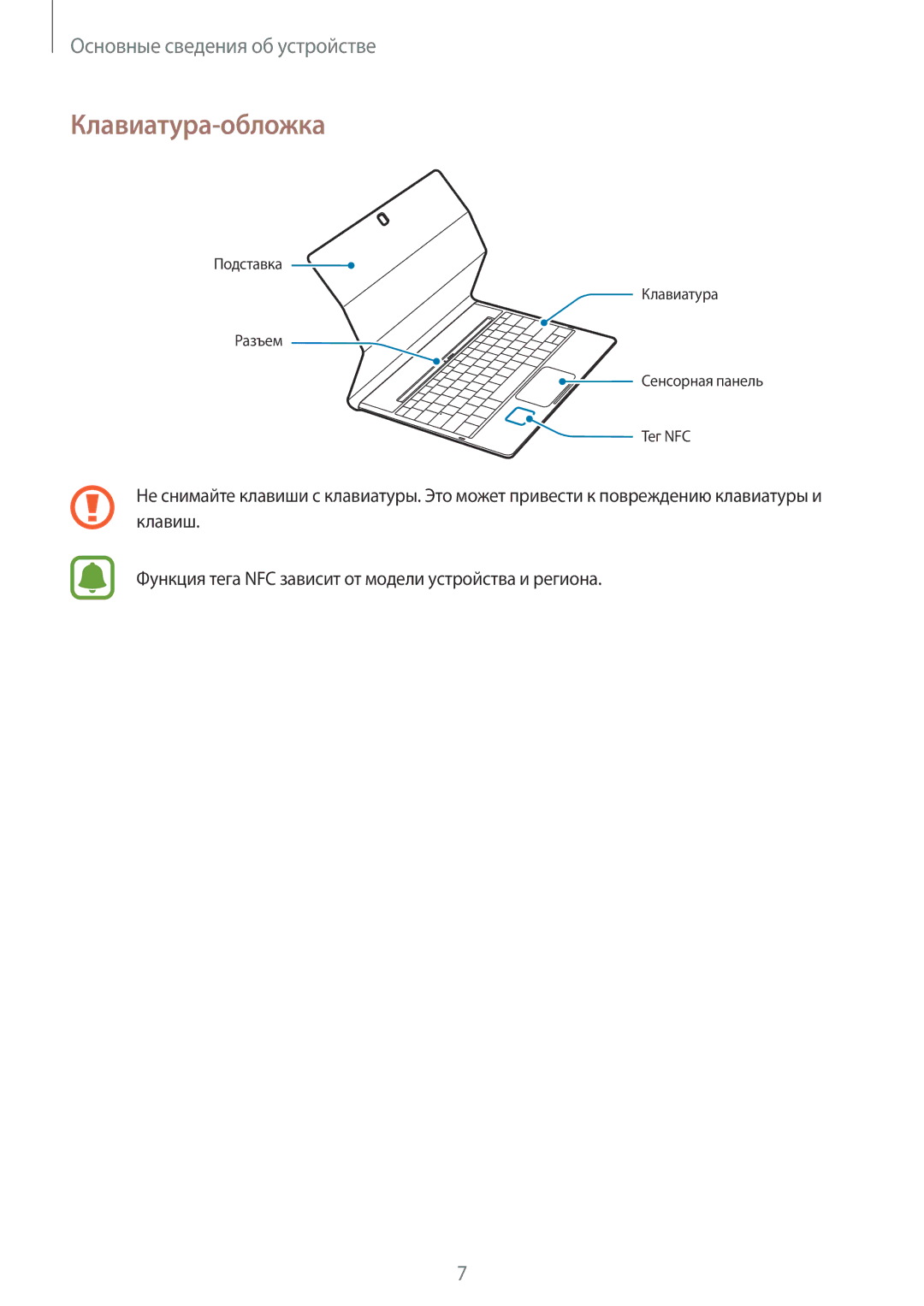 Samsung SM-W708NZKASER manual Клавиатура-обложка 