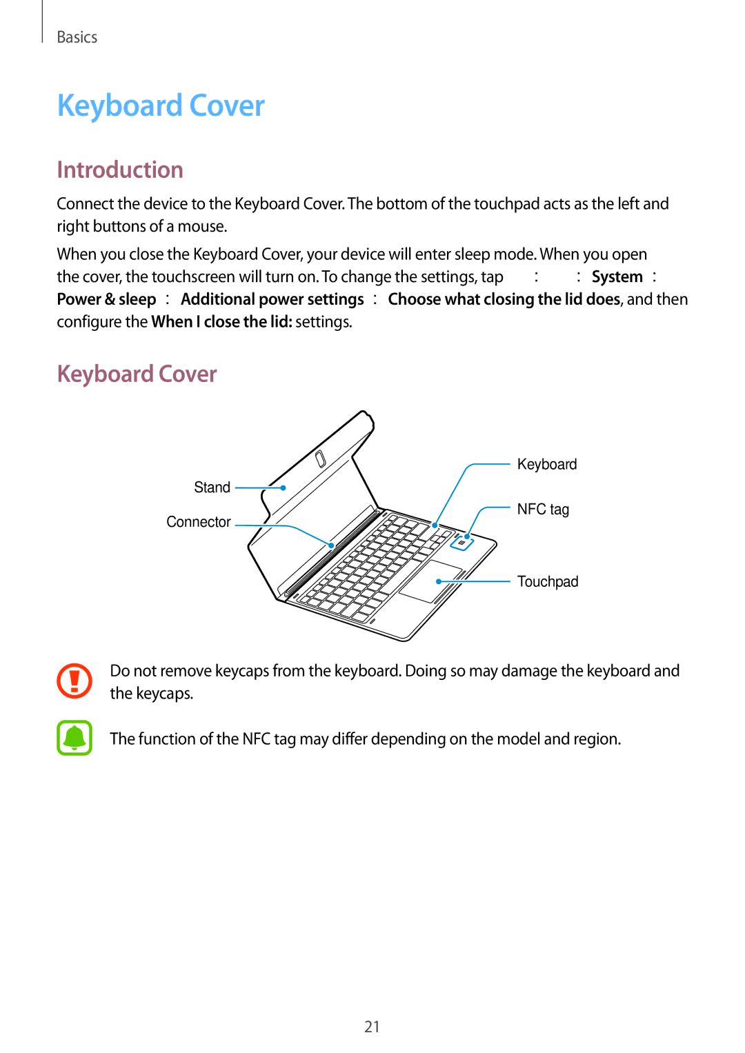 Samsung SM-W720NZKAXJP manual Keyboard Cover, Introduction 