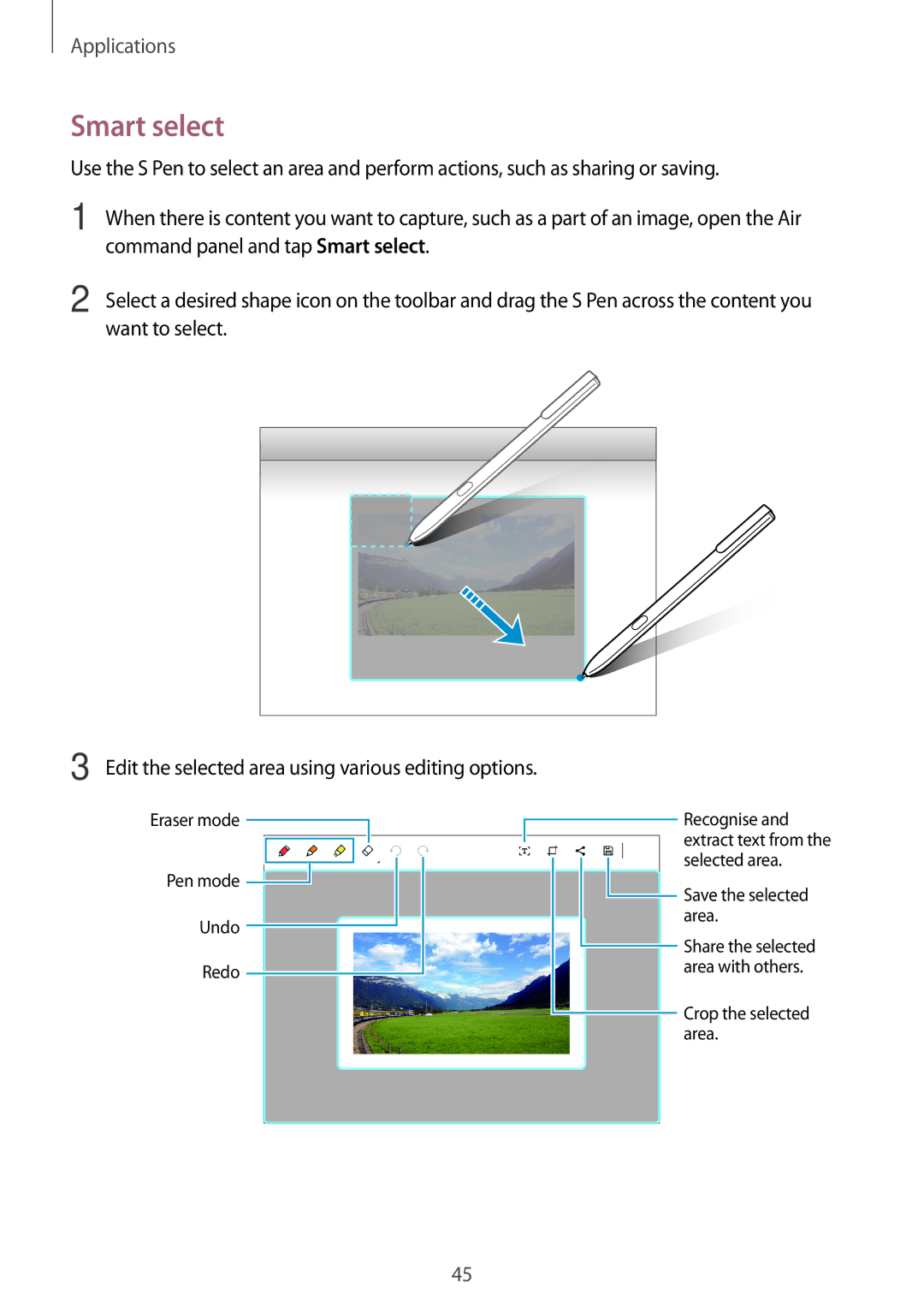 Samsung SM-W720NZKAXJP manual Smart select, Want to select 