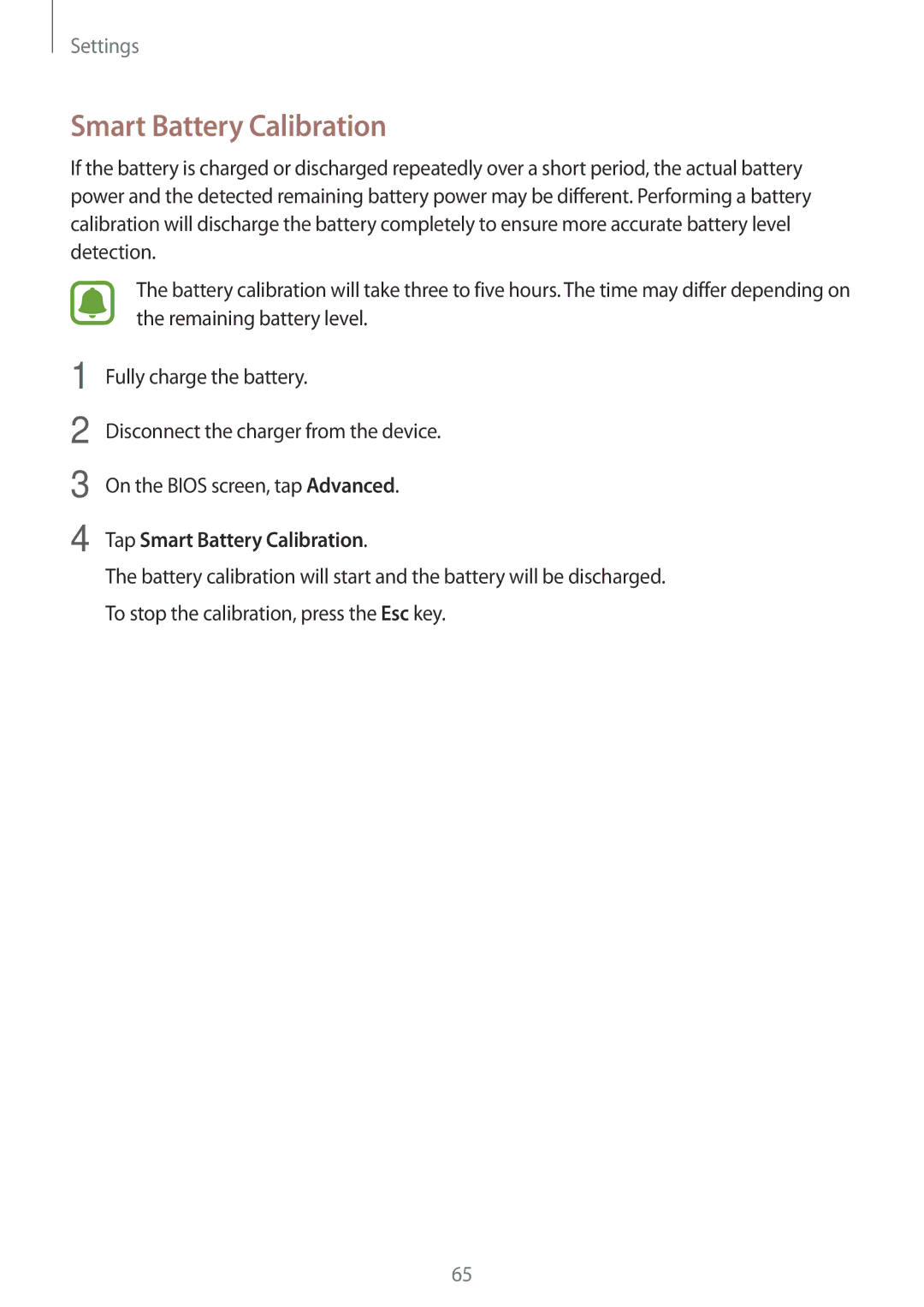 Samsung SM-W720NZKAXJP manual Tap Smart Battery Calibration 