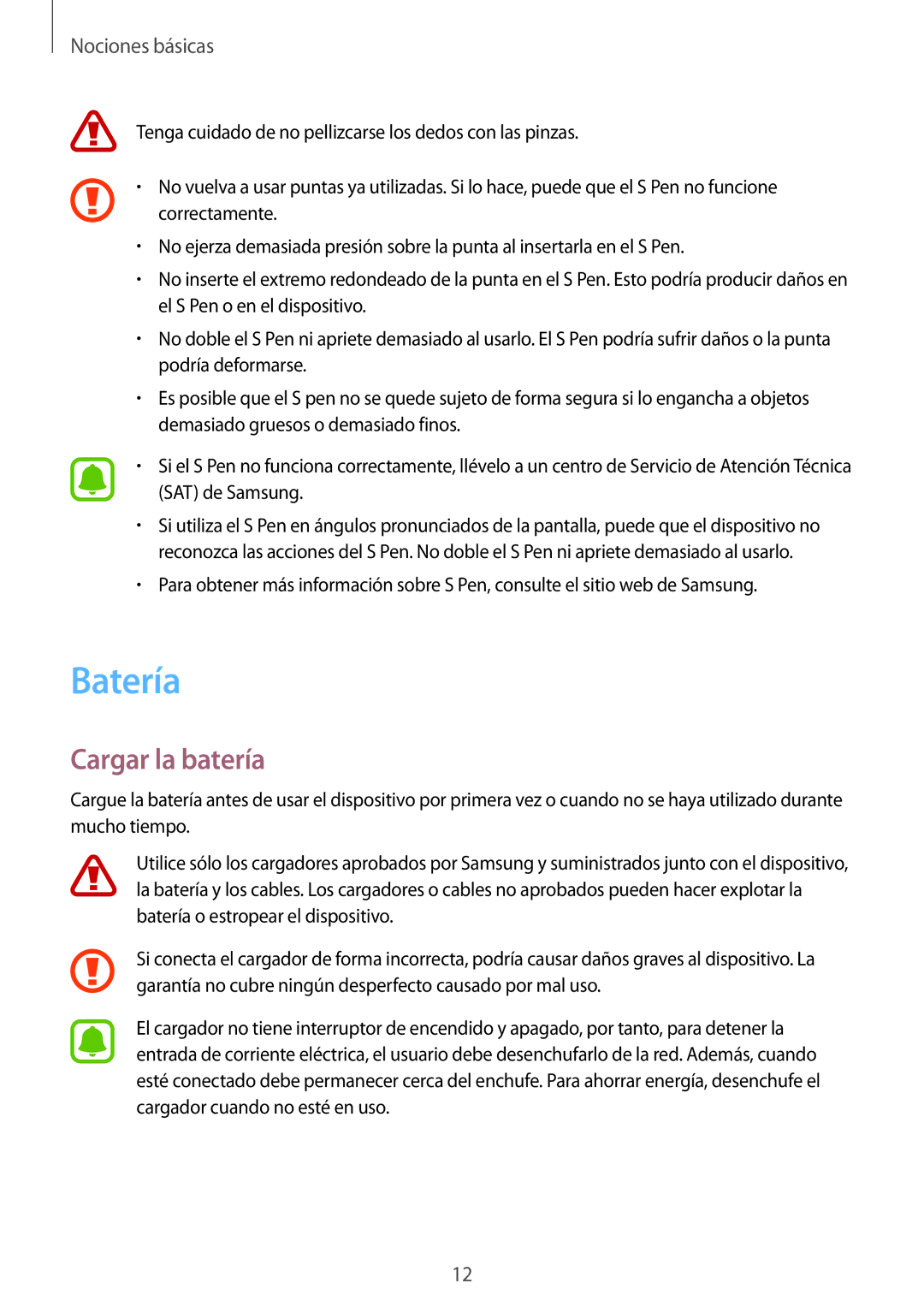 Samsung SM-W720NZKBPHE, SM-W728NZKAPHE manual Batería, Cargar la batería 