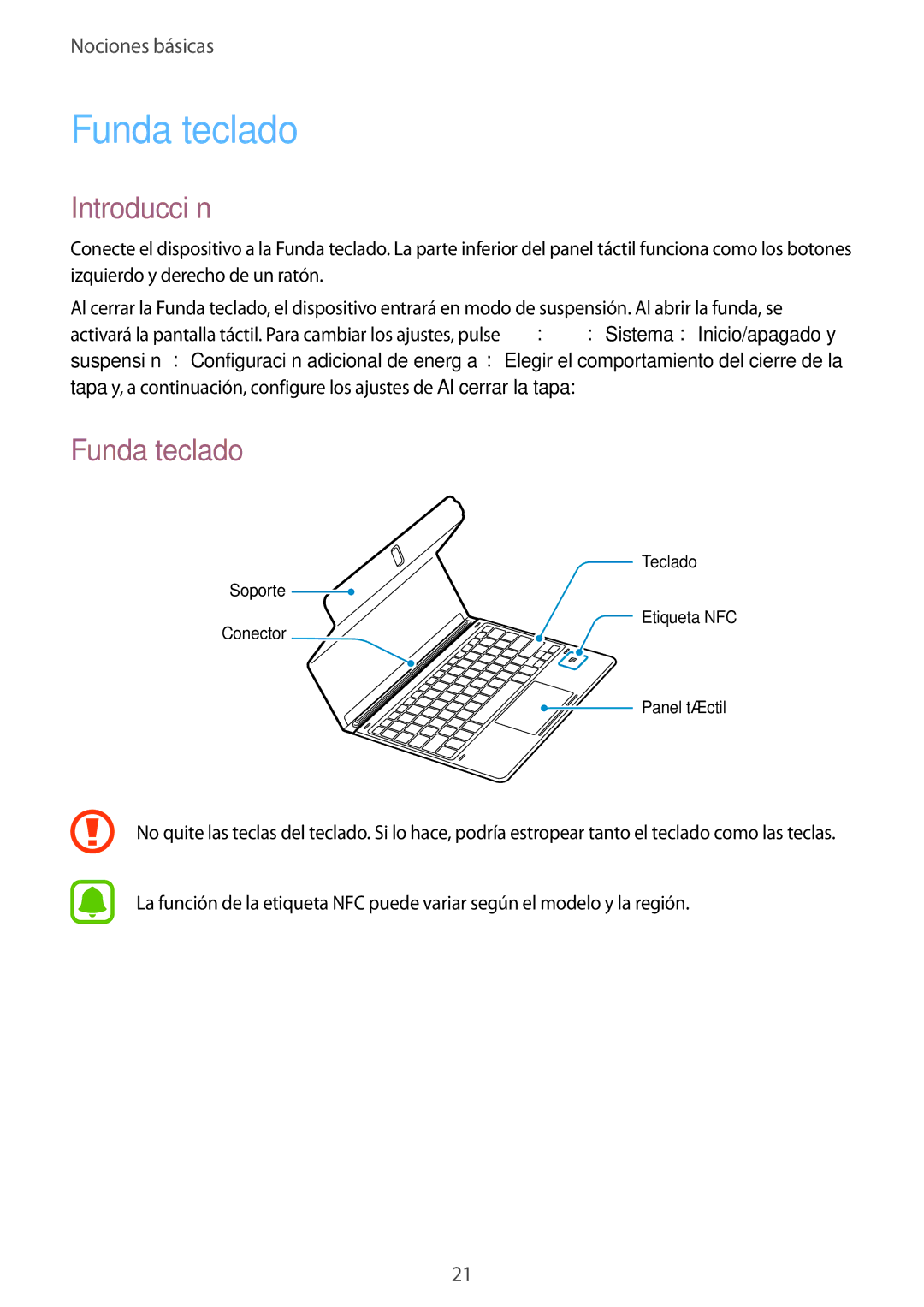 Samsung SM-W728NZKAPHE, SM-W720NZKBPHE manual Funda teclado, Introducción 