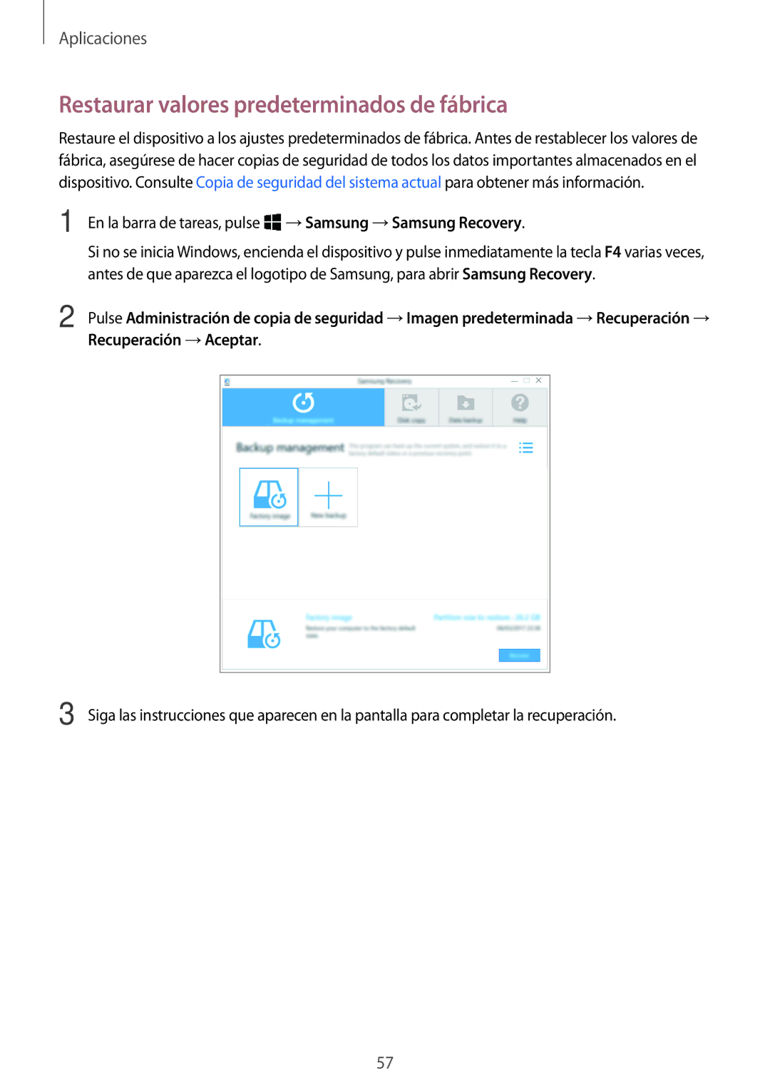 Samsung SM-W728NZKAPHE, SM-W720NZKBPHE manual Restaurar valores predeterminados de fábrica 