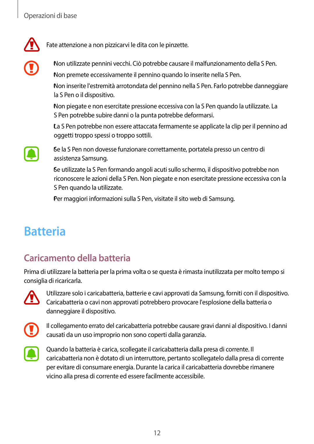 Samsung SM-W728NZKADBT, SM-W720NZKBITV, SM-W720NZKAITV, SM-W728NZKAITV manual Batteria, Caricamento della batteria 