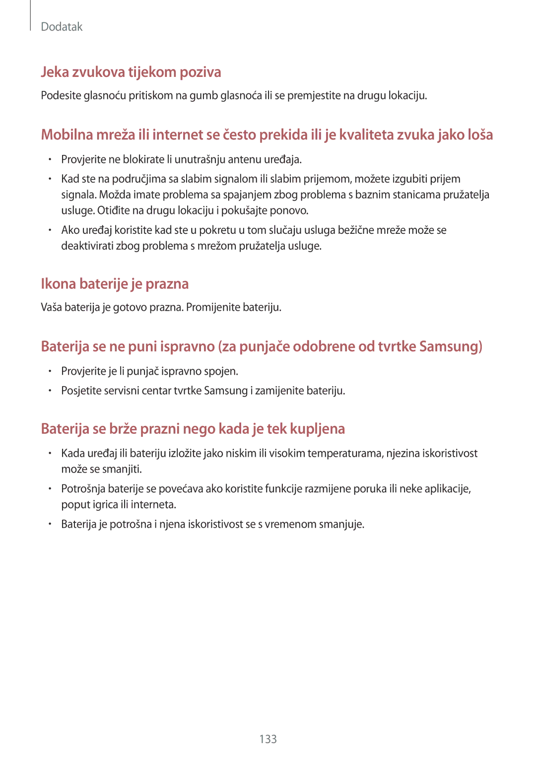 Samsung SM-A500FZWUTWO, SM2A500FZWUVIP, SM-A500FZDUSEE, SM-A500FZKUDHR, SM-A500FZKUVIP manual Jeka zvukova tijekom poziva 