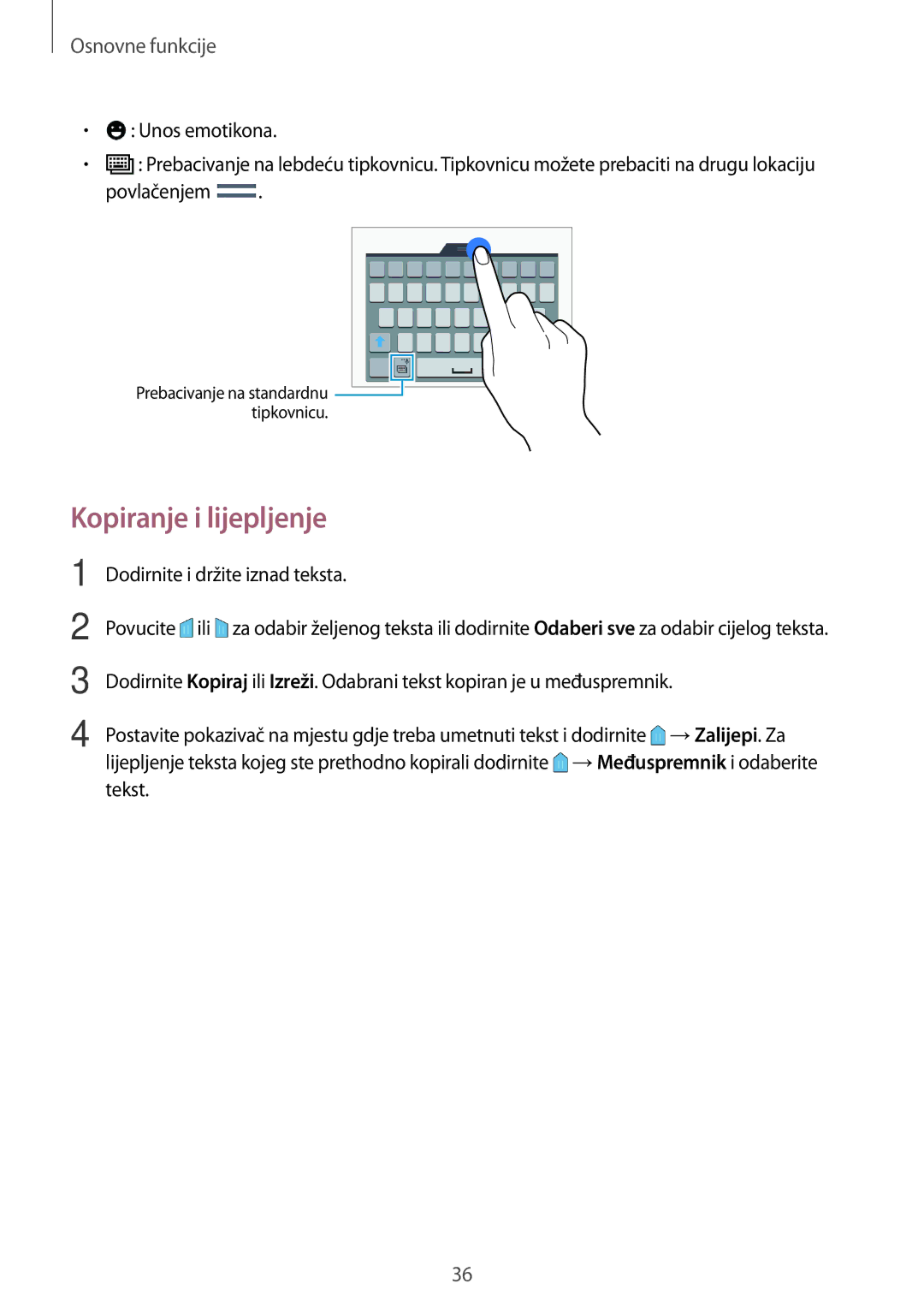 Samsung SM-A500FZKUTWO, SM2A500FZWUVIP, SM-A500FZDUSEE, SM-A500FZKUDHR, SM-A500FZWUTWO, SM-A500FZKUVIP Kopiranje i lijepljenje 