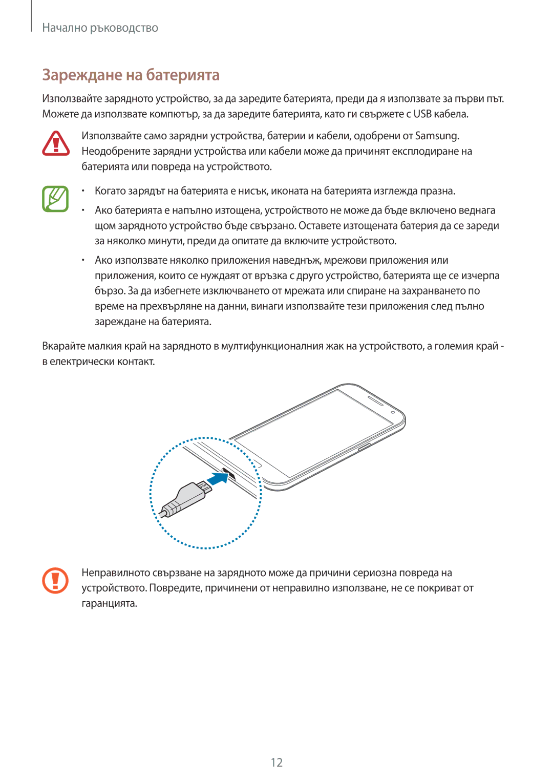 Samsung SM2G360FZWABGL, SM2G360FZSABGL, SM-G360FZWABGL, SM2G360FHAABGL, SM-G360FHAABGL, SM-G360FZSABGL Зареждане на батерията 