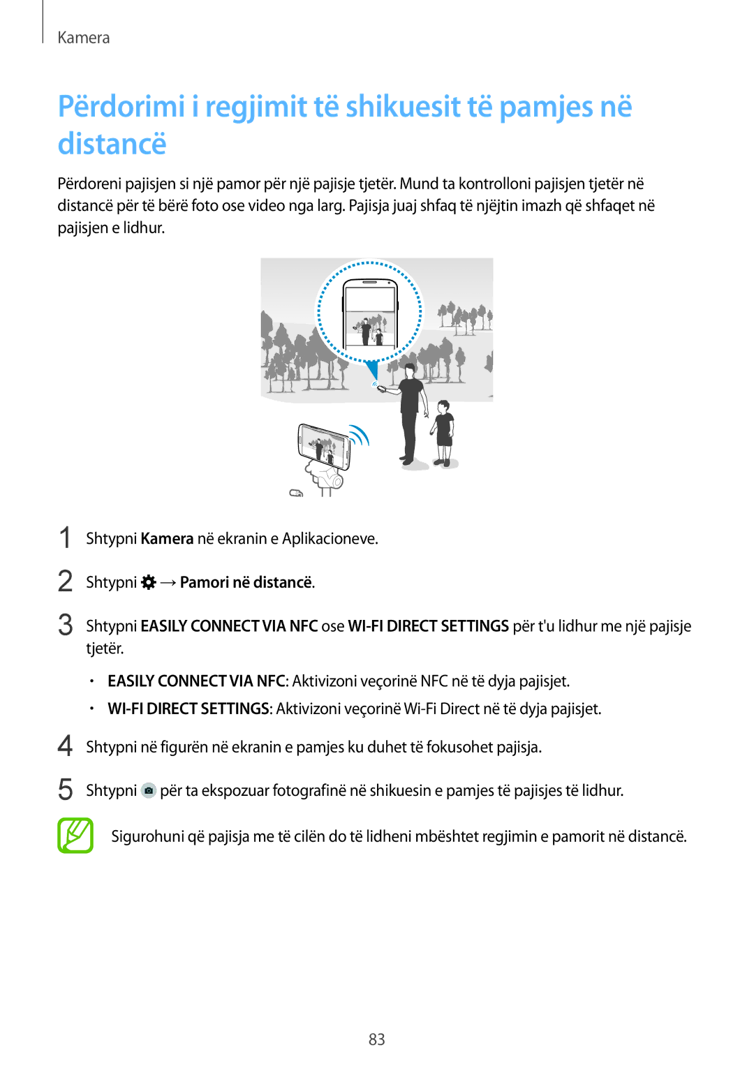 Samsung SM-G900FZDATSR, SM2G900FZKAMSR, SM2G900FZKATSR manual Përdorimi i regjimit të shikuesit të pamjes në distancë 