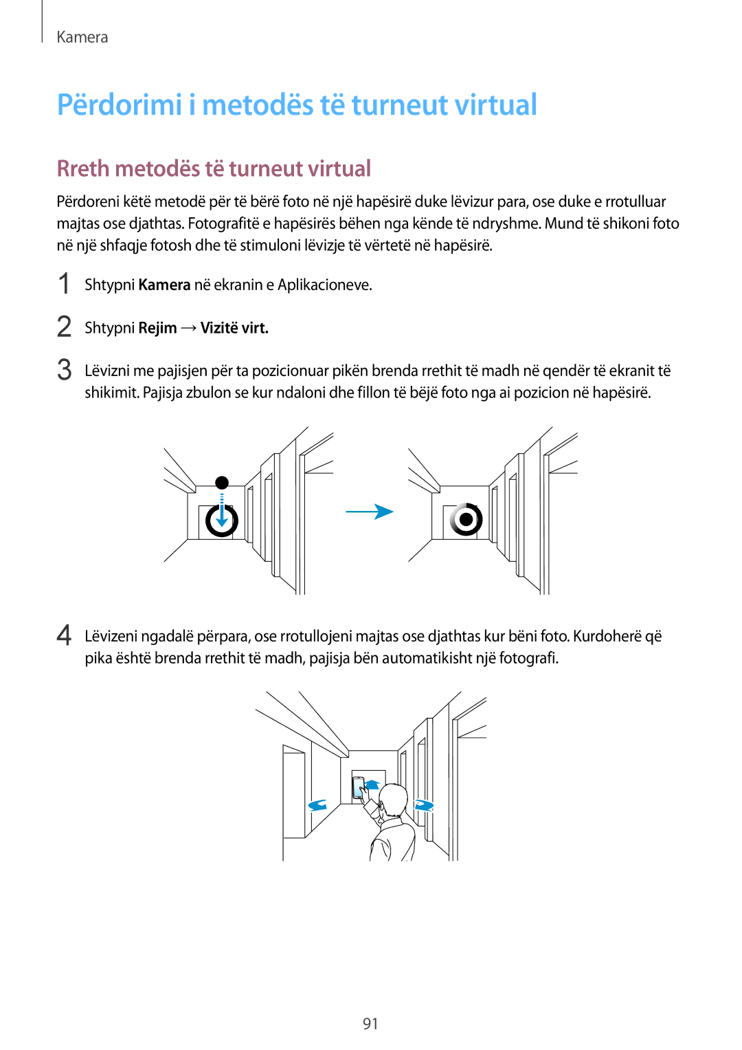 Samsung SM-G900FZKATOP, SM2G900FZKAMSR manual Përdorimi i metodës të turneut virtual, Rreth metodës të turneut virtual 