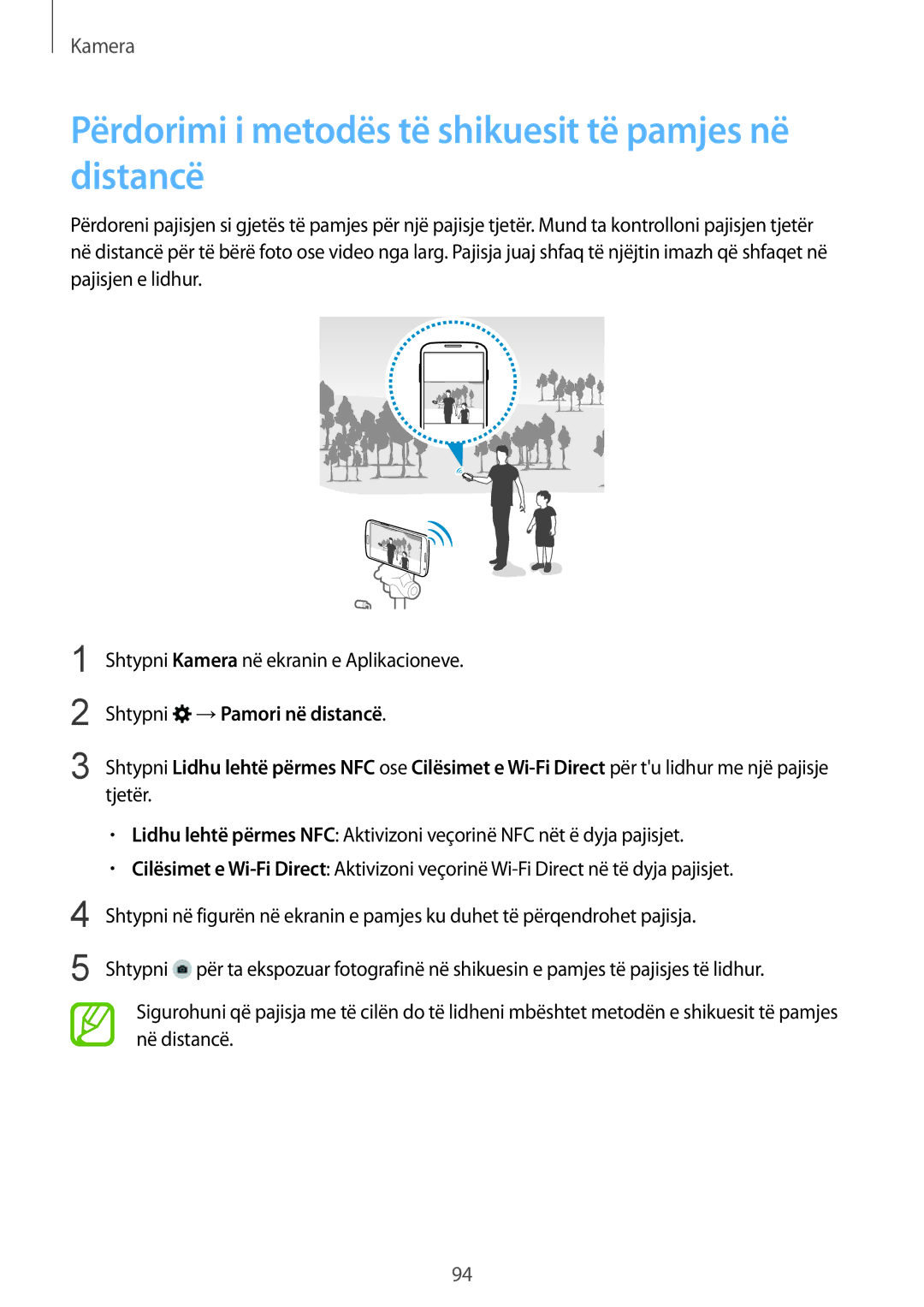 Samsung SM-G900FZKATEB, SM2G900FZKAMSR, SM2G900FZKATSR manual Përdorimi i metodës të shikuesit të pamjes në distancë 