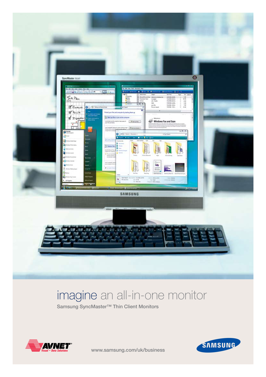 Samsung SM710NT manual Samsung SyncMaster Thin Client Monitors, imagine an all-in-one monitor 
