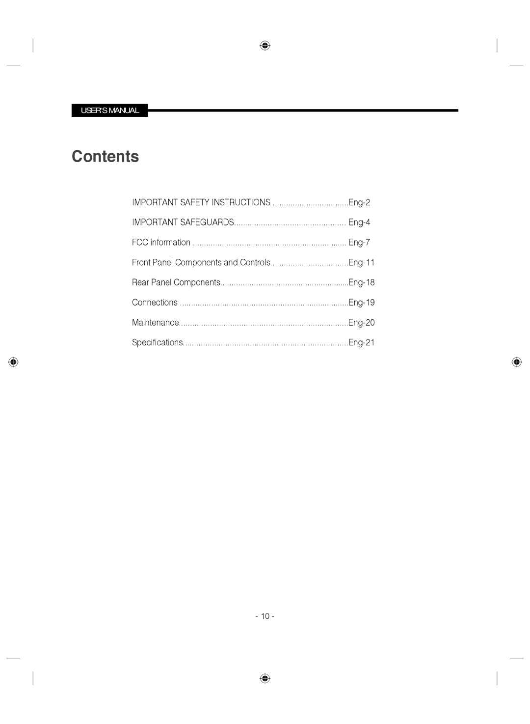 Samsung SMC-145 manual Contents 