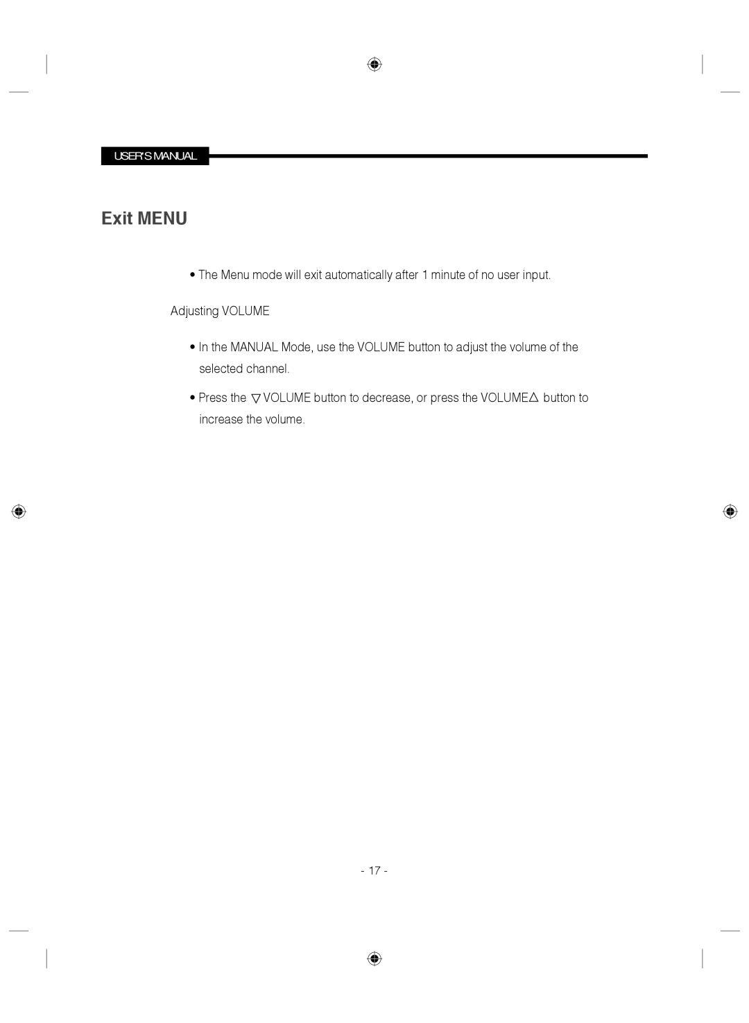 Samsung SMC-145 manual Exit Menu 