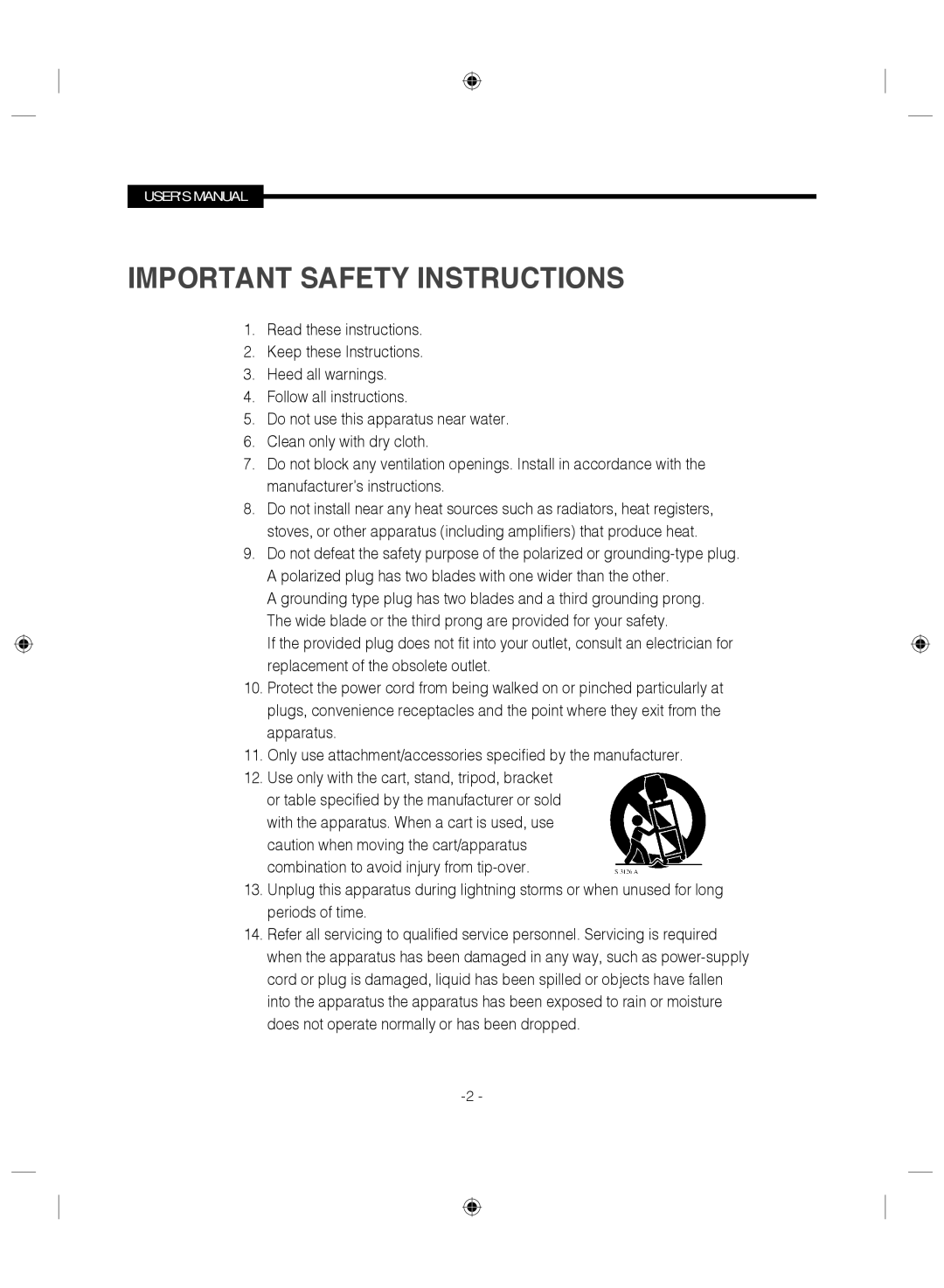 Samsung SMC-145 manual Important Safety Instructions 