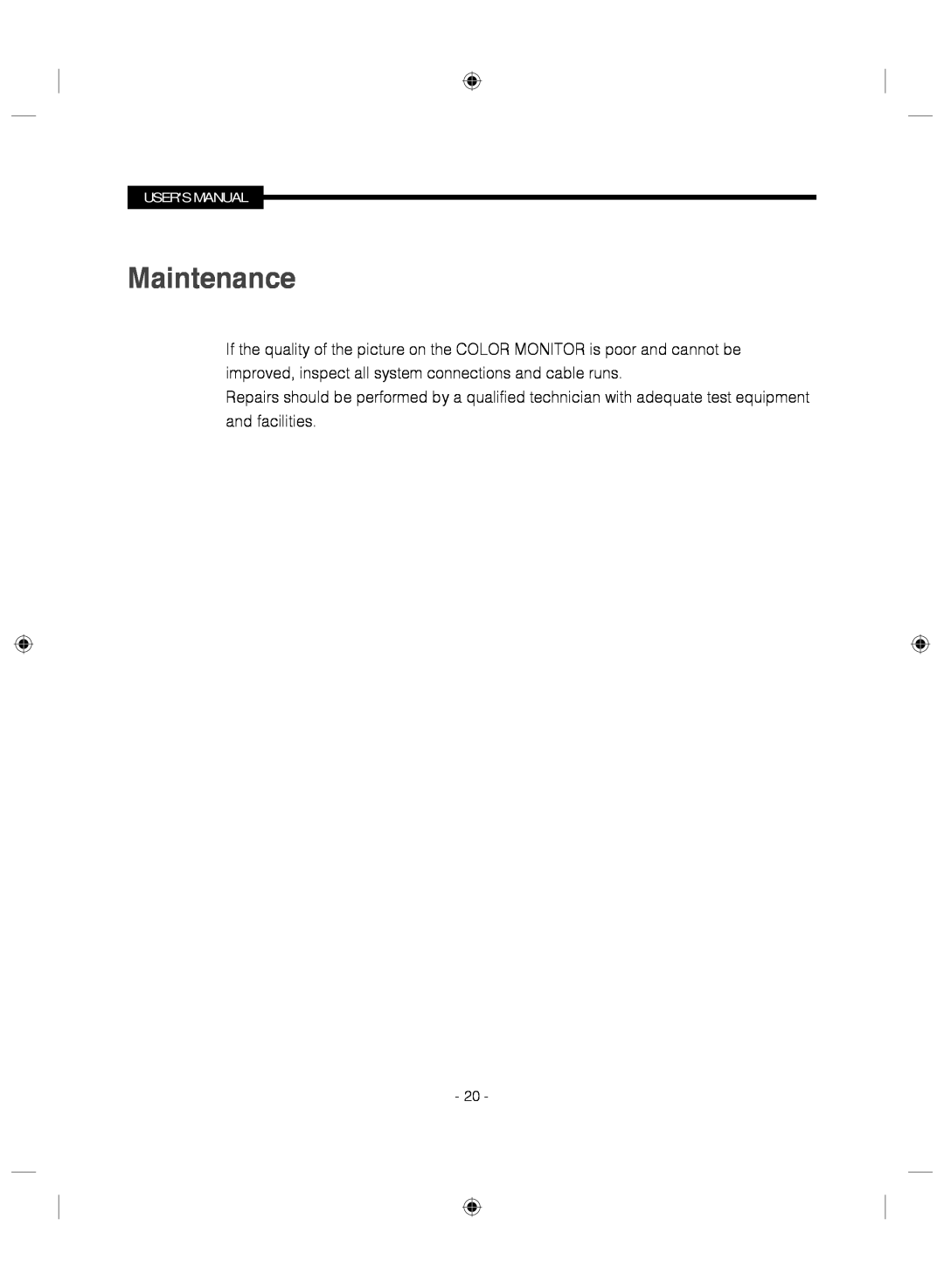 Samsung SMC-145 manual Maintenance 