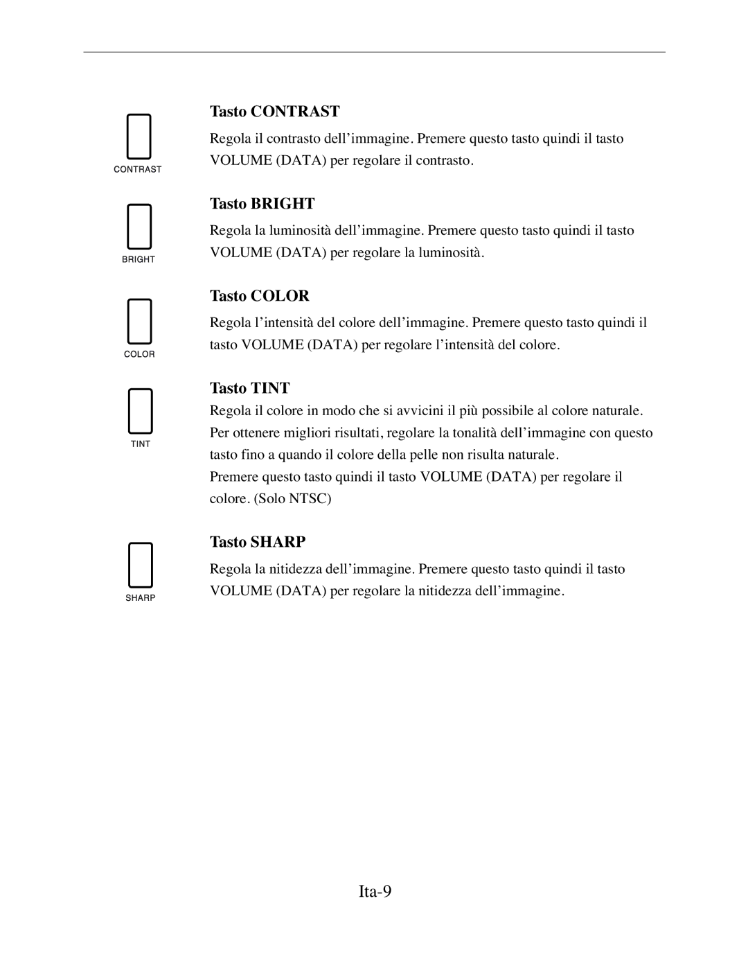 Samsung SMC-152FP manual Ita-9, Tasto Contrast 