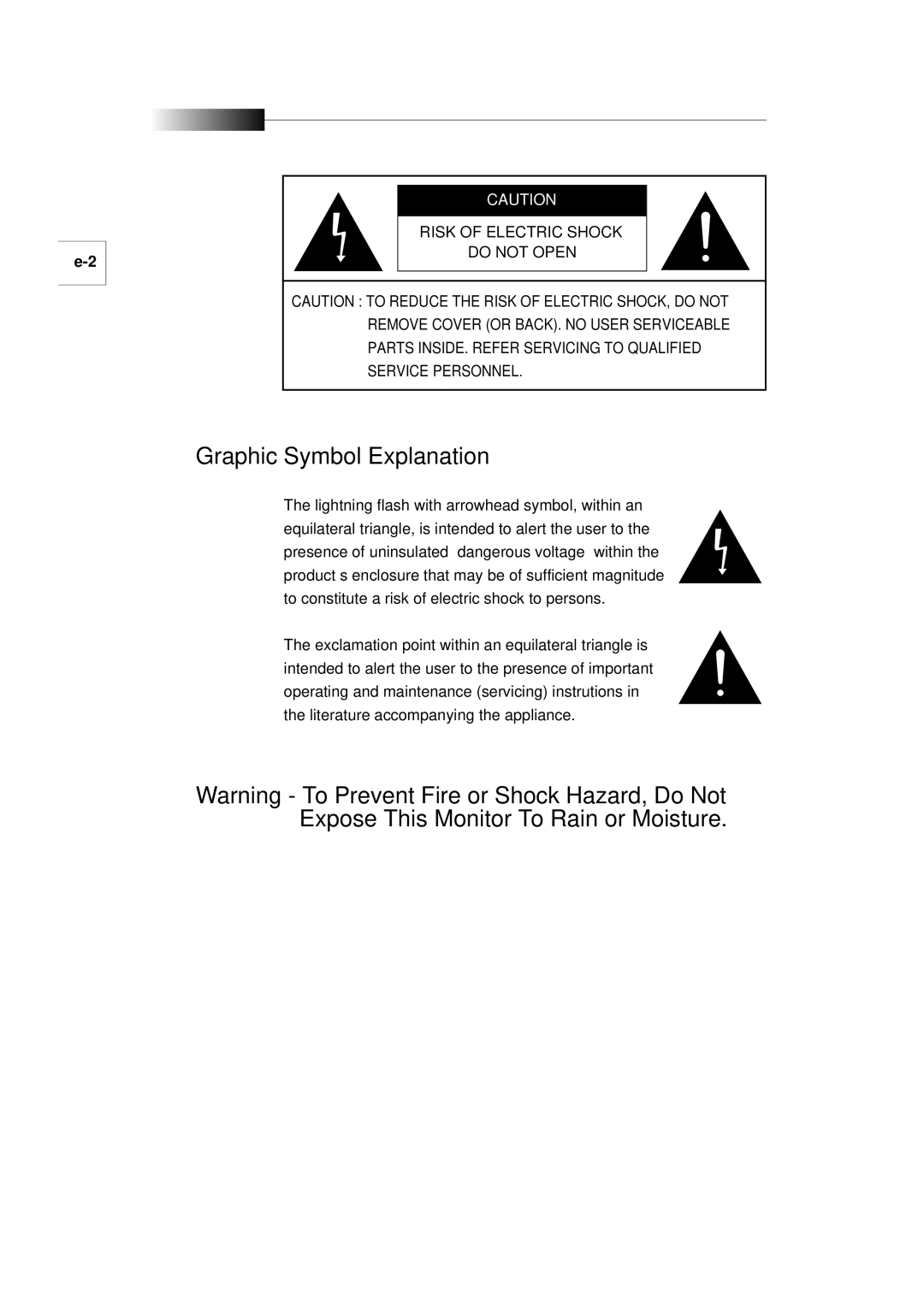 Samsung SMC-210AP manual Graphic Symbol Explanation 