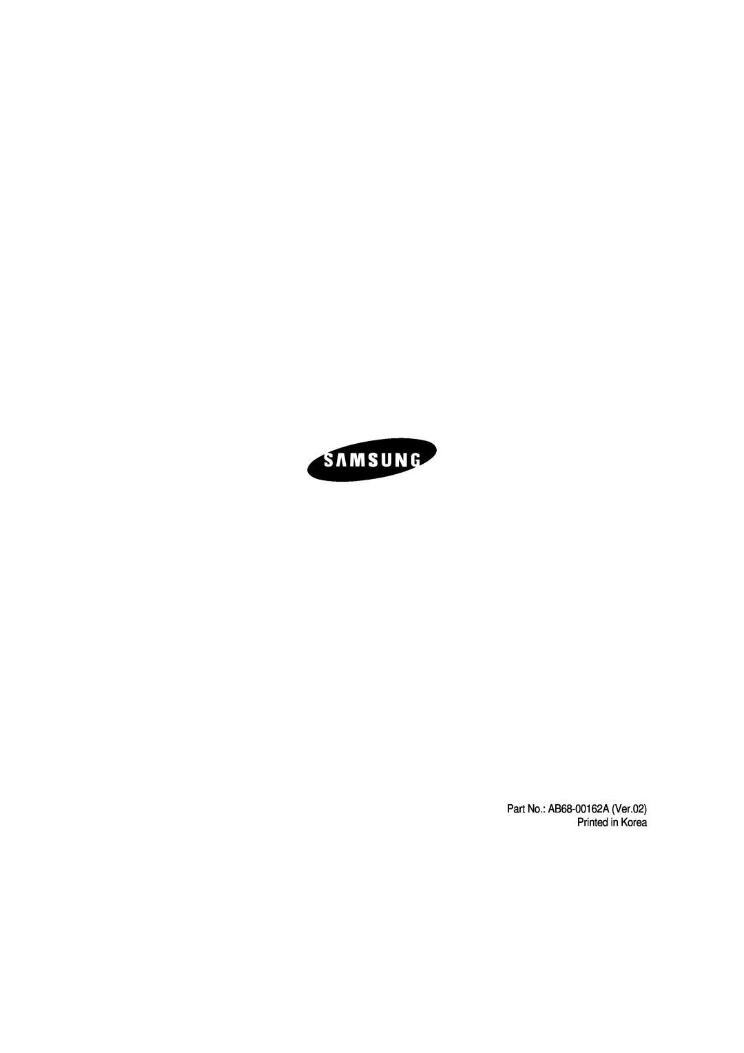 Samsung SMC-210AP manual Part No. AB68-00162A Ver.02 Printed in Korea 