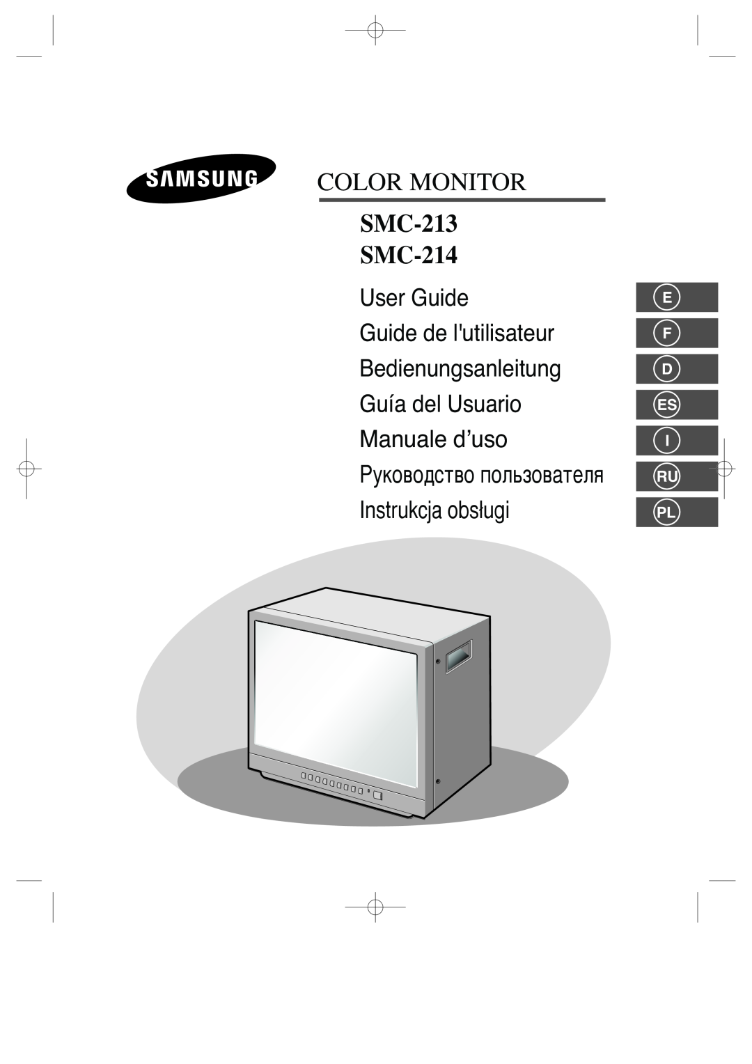 Samsung manual E F D Es I Ru Pl, Color Monitor, SMC-213 SMC-214 U, Manuale d’uso 