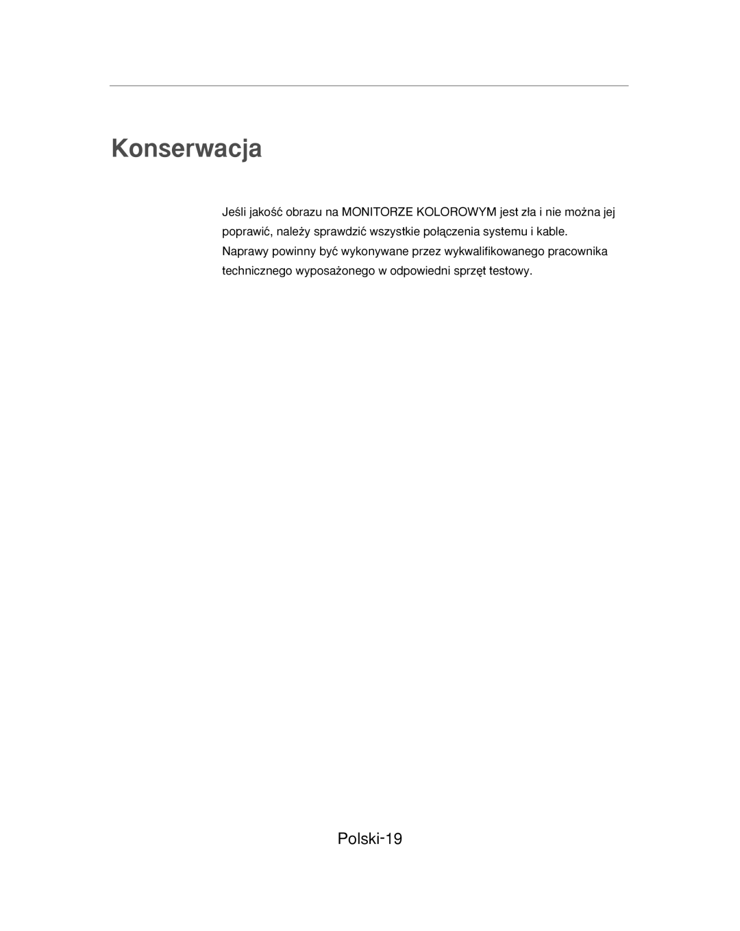 Samsung SMC-214PV, SMC-213P manual Konserwacja, Polski-19 