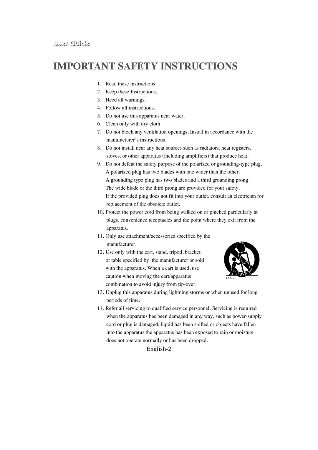 Samsung SMC-214PV, SMC-213P manual Important Safety Instructions, English-2 