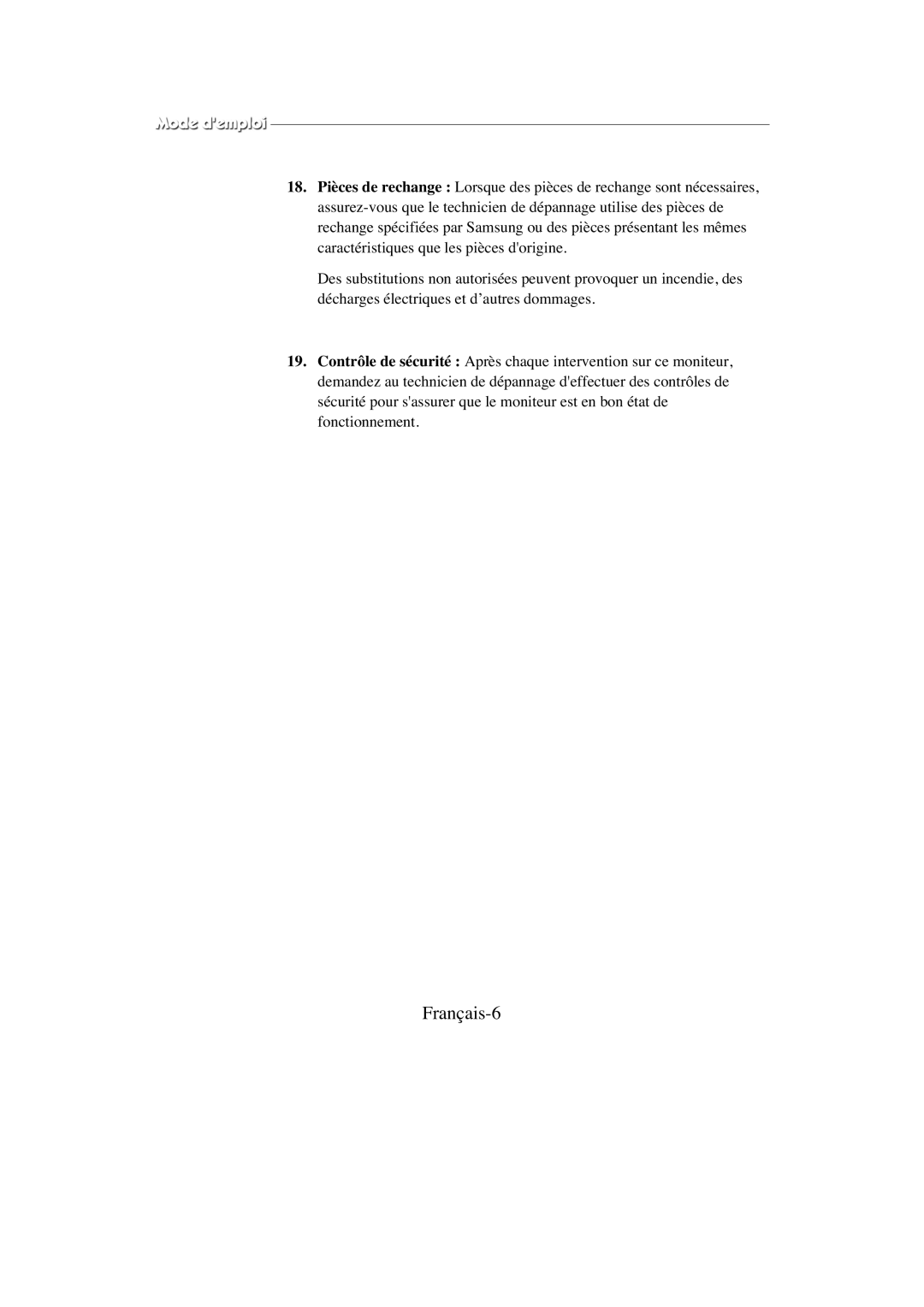 Samsung SMC-213P, SMC-214PV manual Français-6 