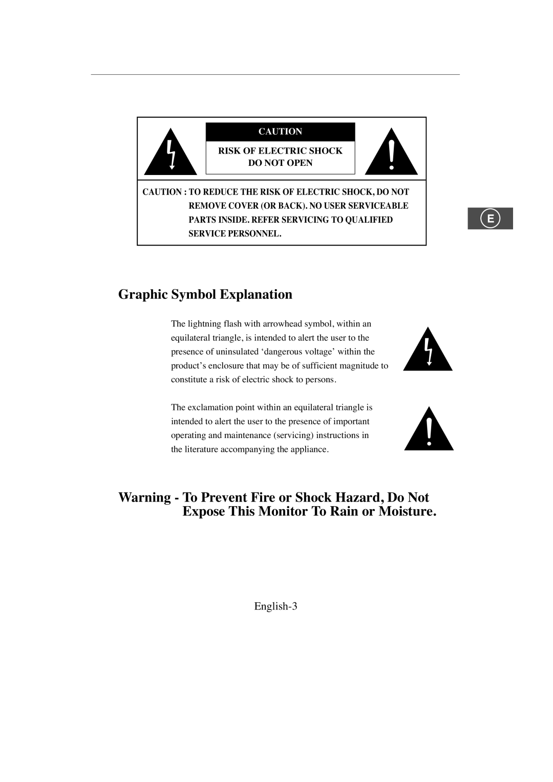 Samsung SMC-213P, SMC-214PV manual Graphic Symbol Explanation, English-3 