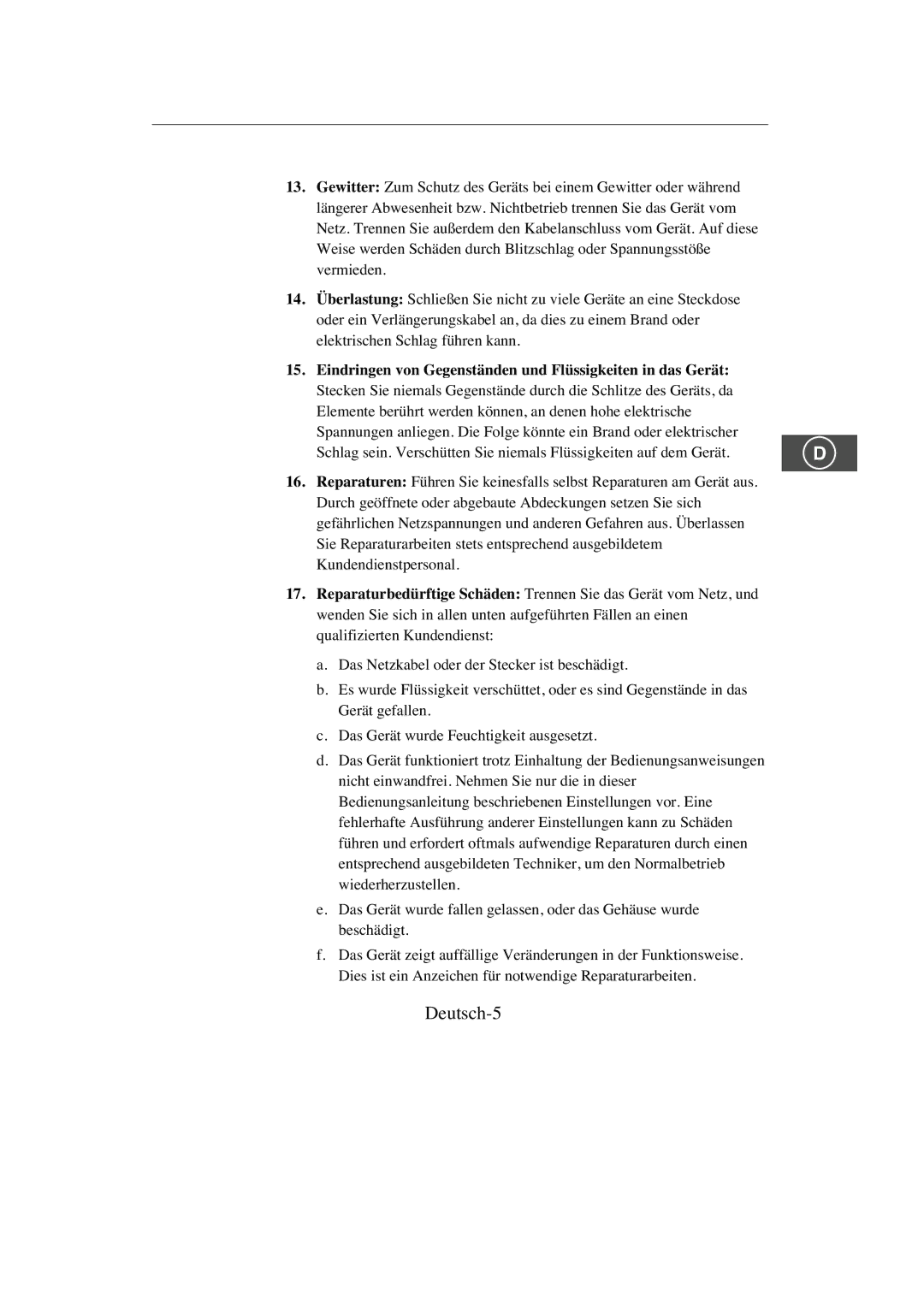 Samsung SMC-213P, SMC-214PV manual Deutsch-5 