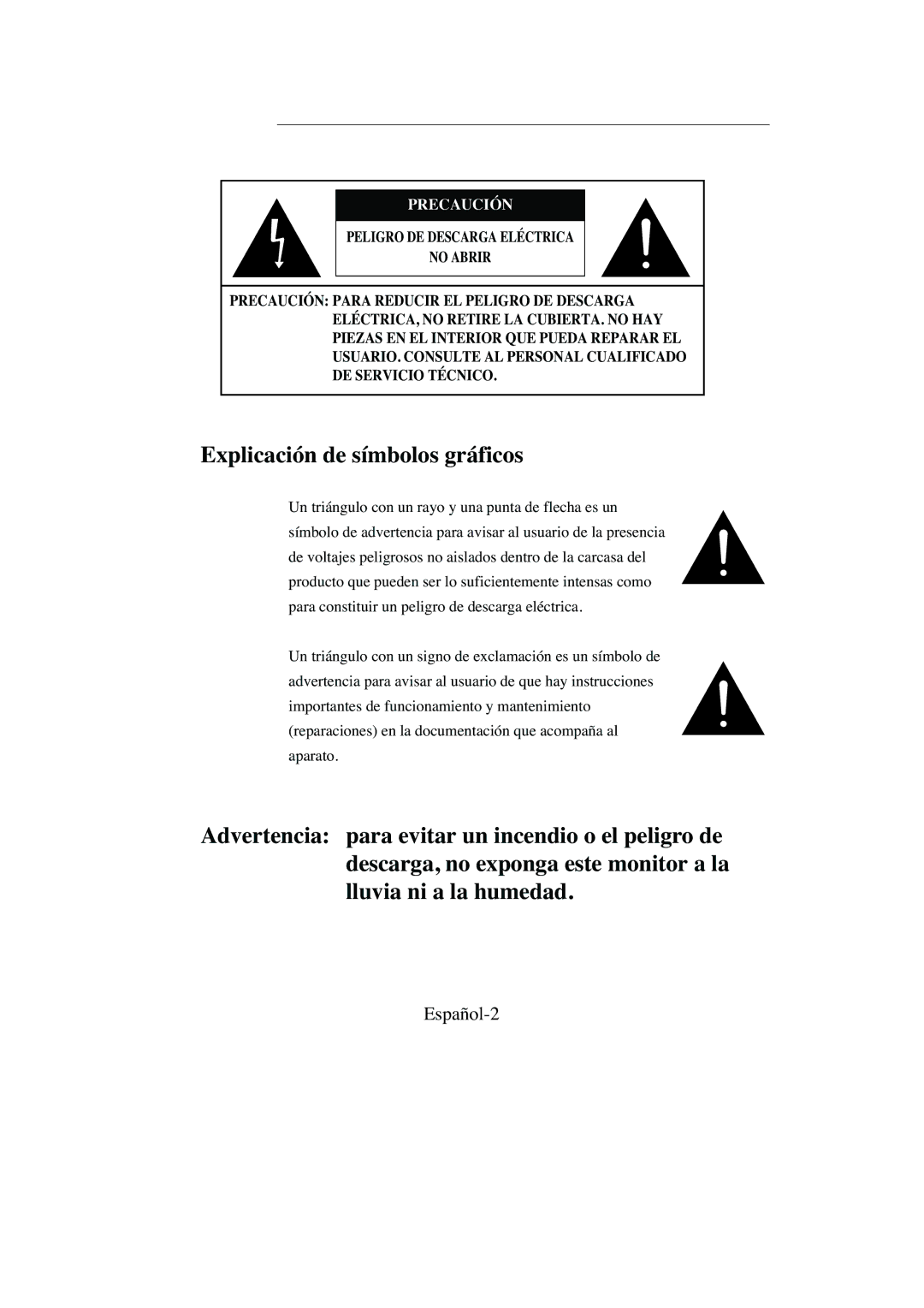 Samsung SMC-214PV, SMC-213P manual Español-2, Precaución 