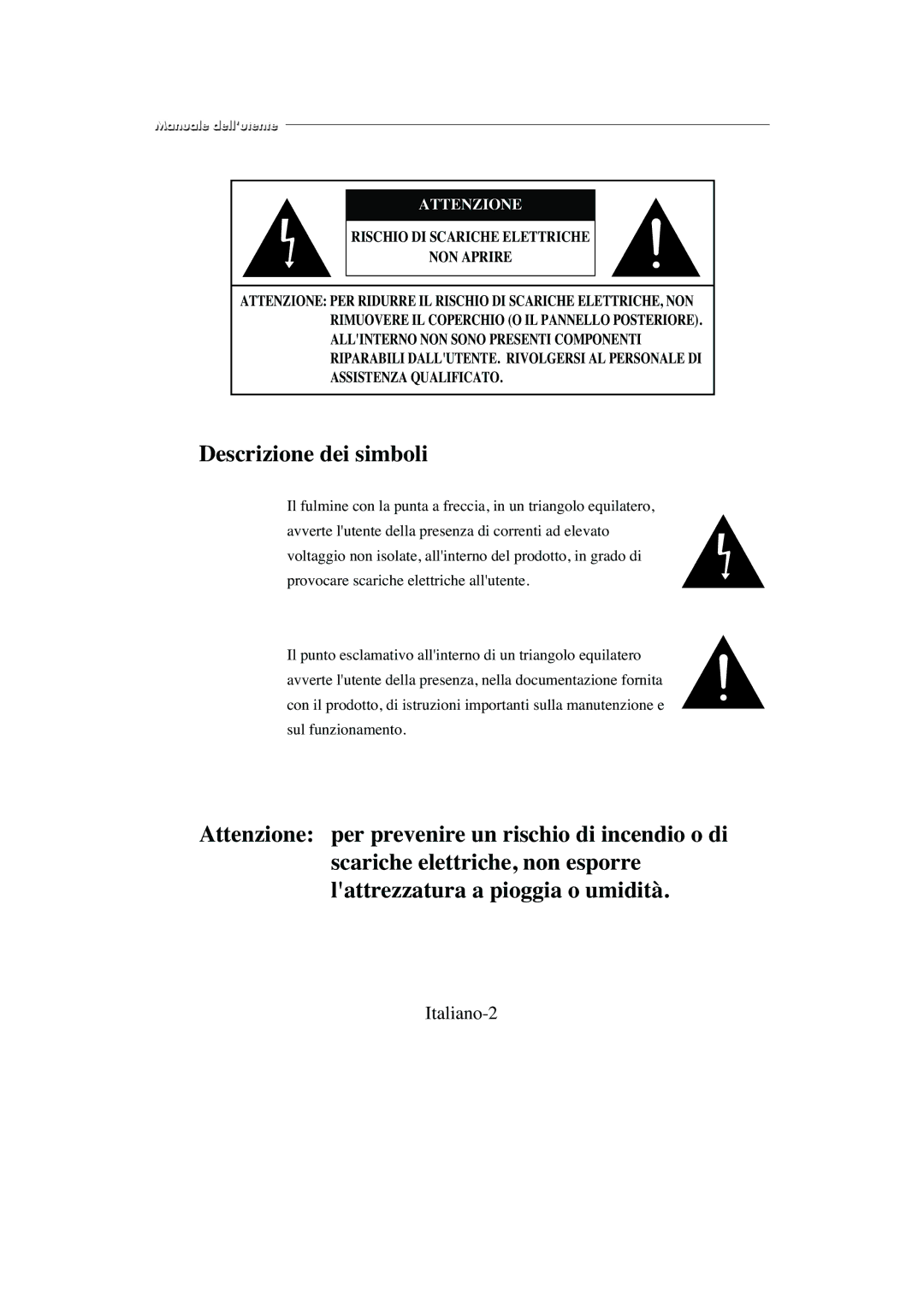 Samsung SMC-213P, SMC-214PV manual Italiano-2, Attenzione 