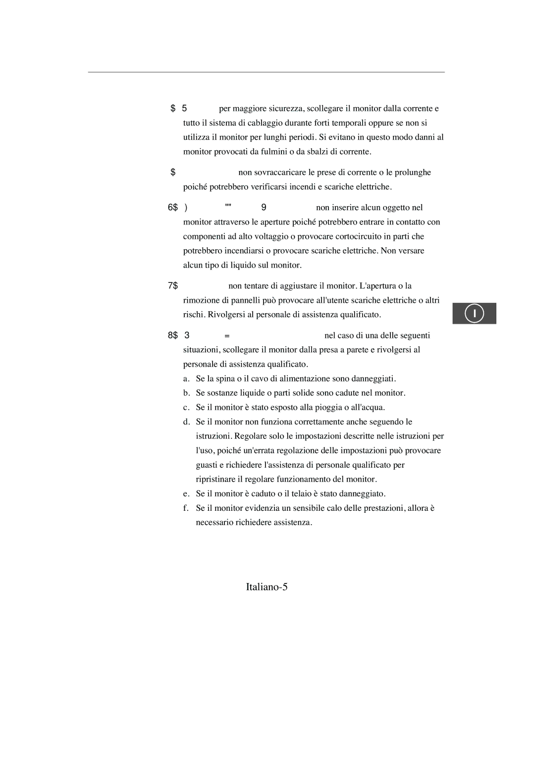 Samsung SMC-213P, SMC-214PV manual Italiano-5 