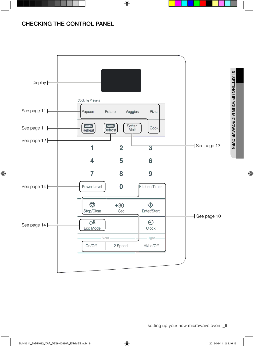 Samsung SMH1622W, SMH1622S, SMH1611, SMH1622B user manual Checking the Control Panel 