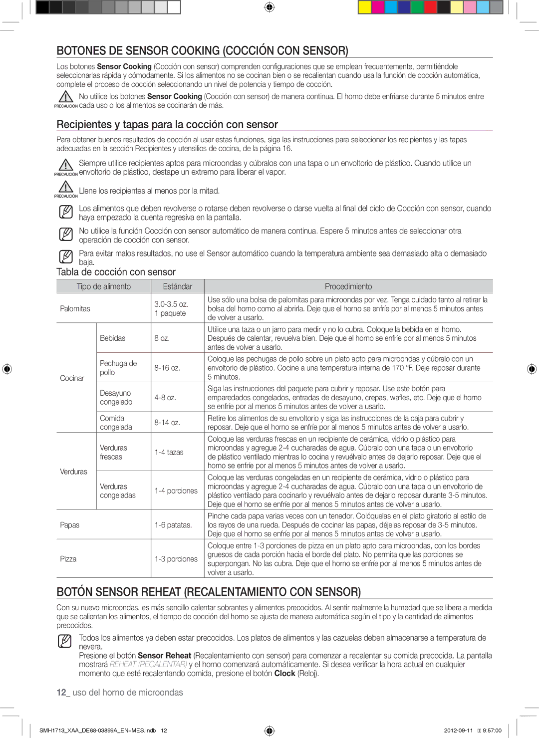 Samsung SMH1713W, SMH1713S Botones DE Sensor Cooking Cocción CON Sensor, Botón Sensor Reheat Recalentamiento CON Sensor 