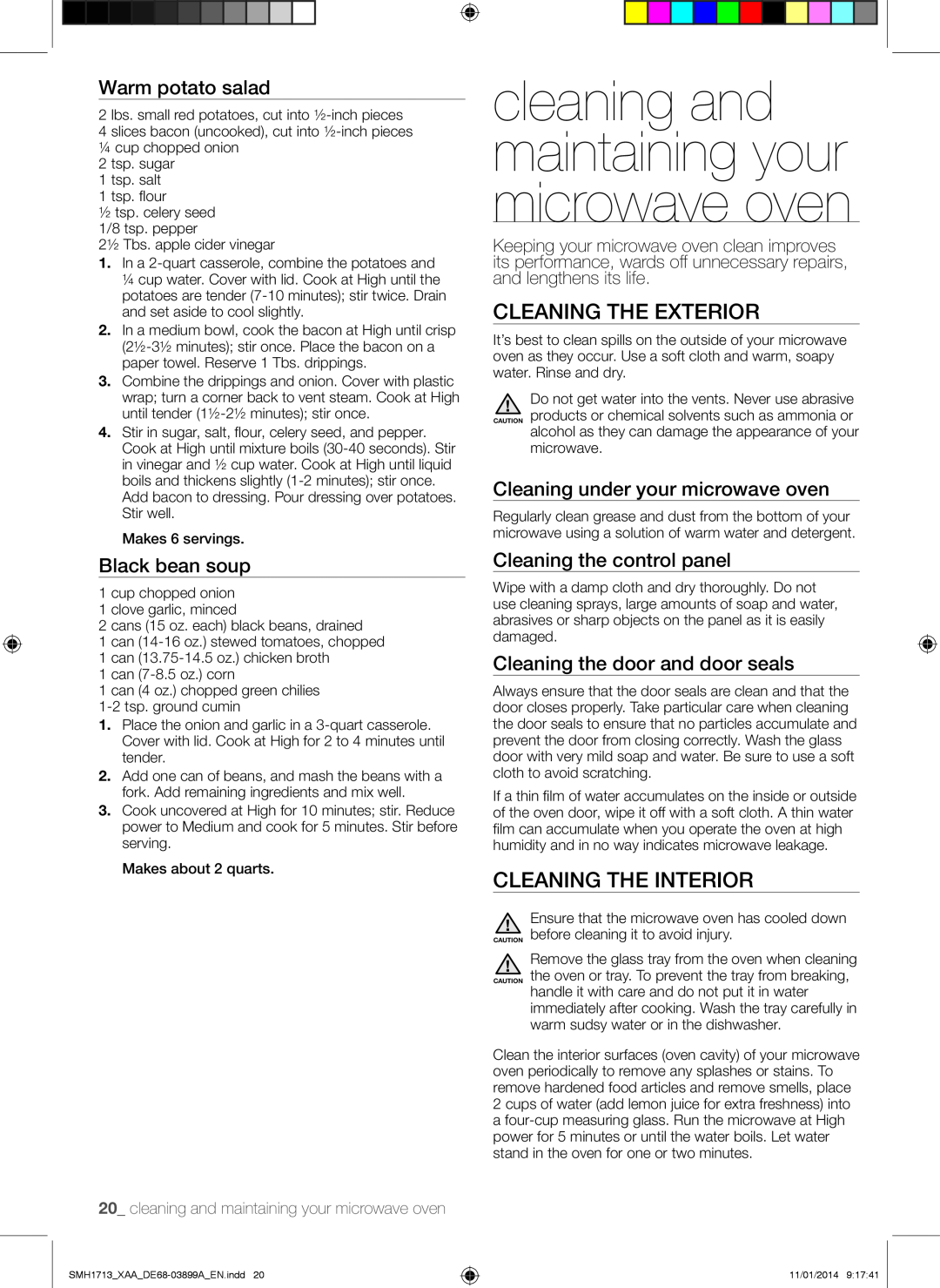 Samsung SMH1713 user manual cleaning and maintaining your microwave oven, Cleaning the exterior, Cleaning the interior 