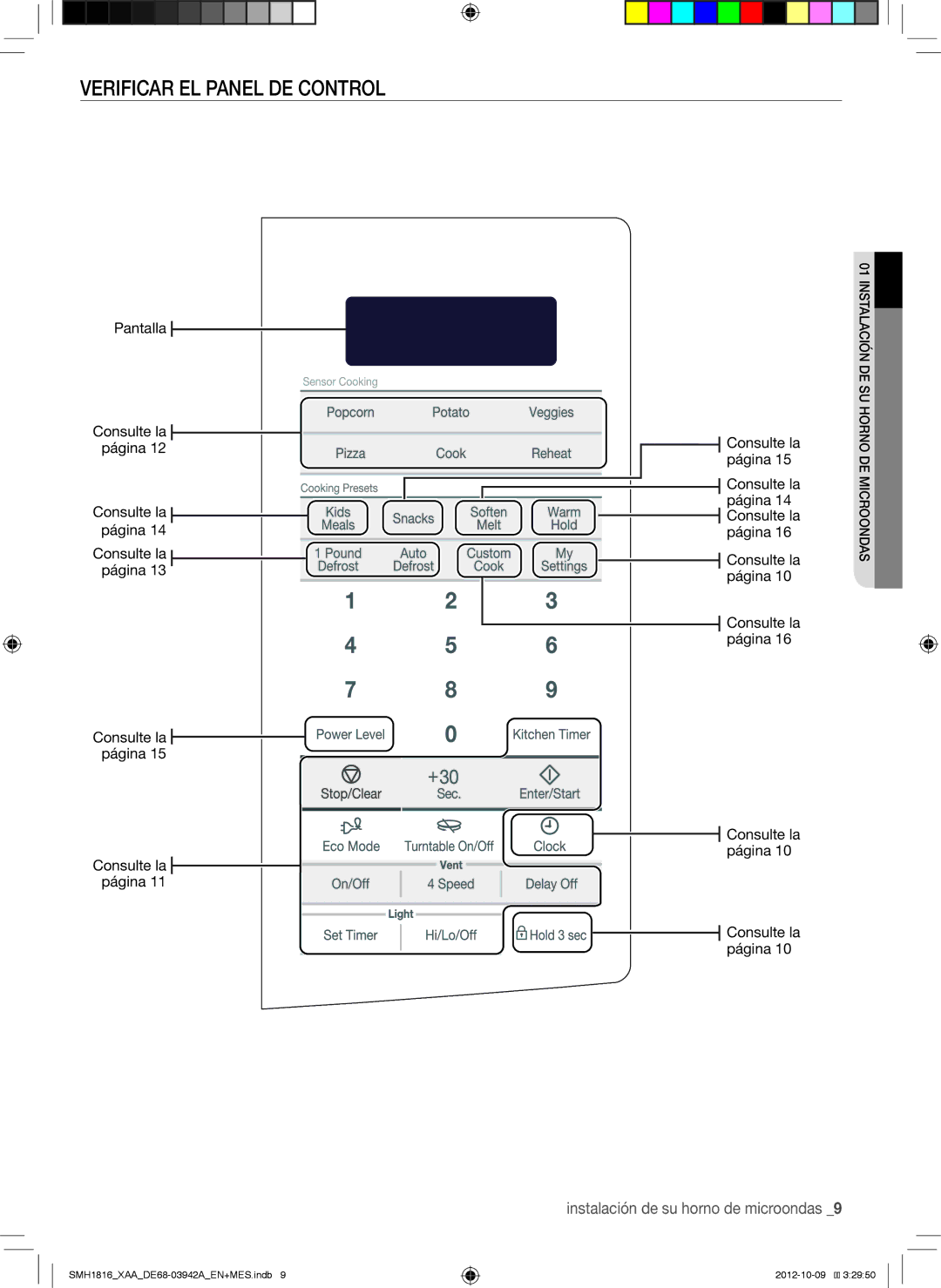 Samsung SMH1816B, SMH1816S, SMH1816W user manual Verificar EL Panel DE Control 