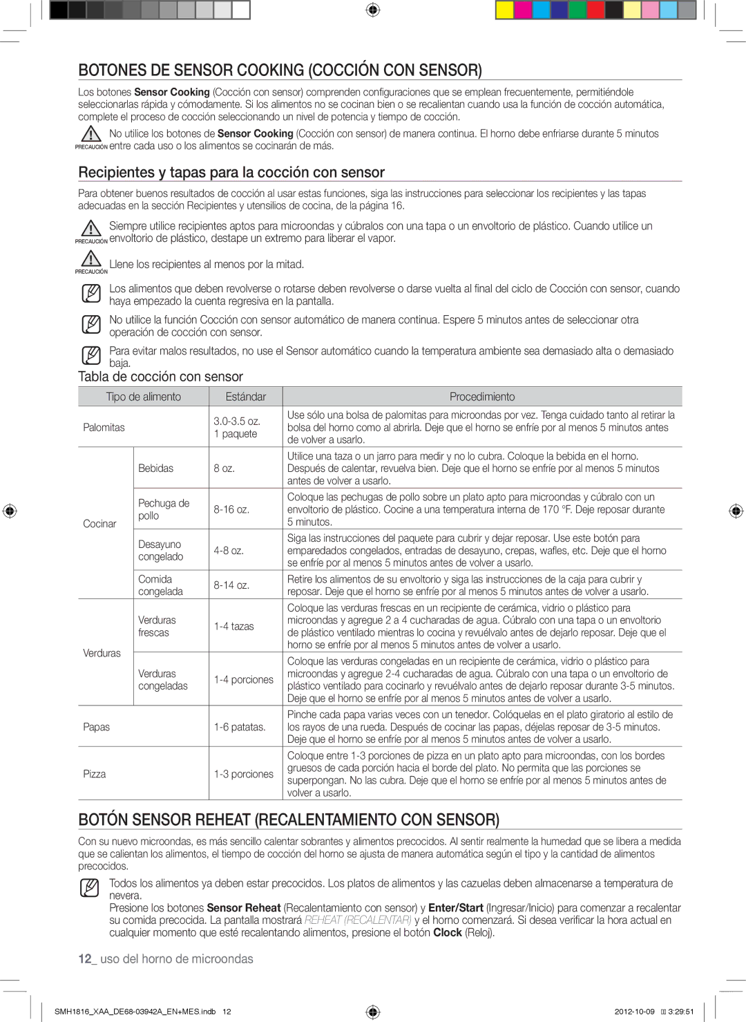 Samsung SMH1816W, SMH1816B Botones DE Sensor Cooking Cocción CON Sensor, Botón Sensor Reheat Recalentamiento CON Sensor 