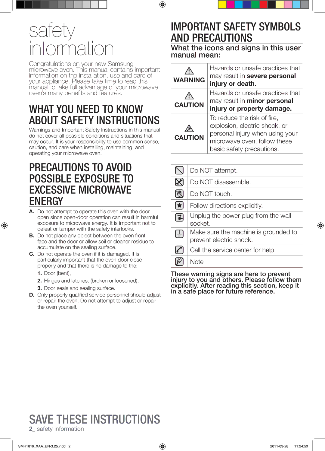 Samsung SMH1816W, SMH1816B May result in minor personal, To reduce the risk of fire, Explosion, electric shock, or 