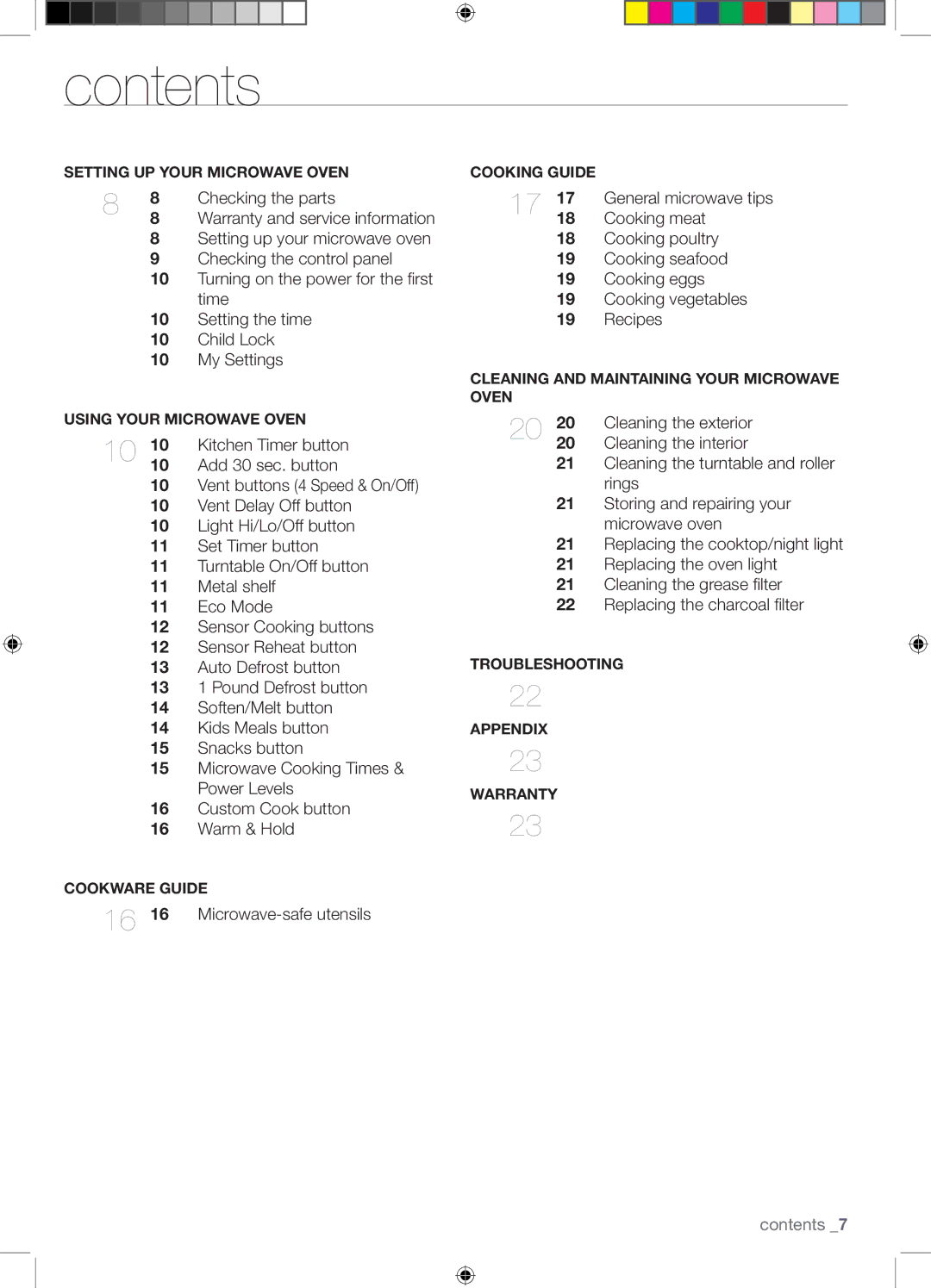 Samsung SMH1816S, SMH1816B, SMH1816W user manual Contents 