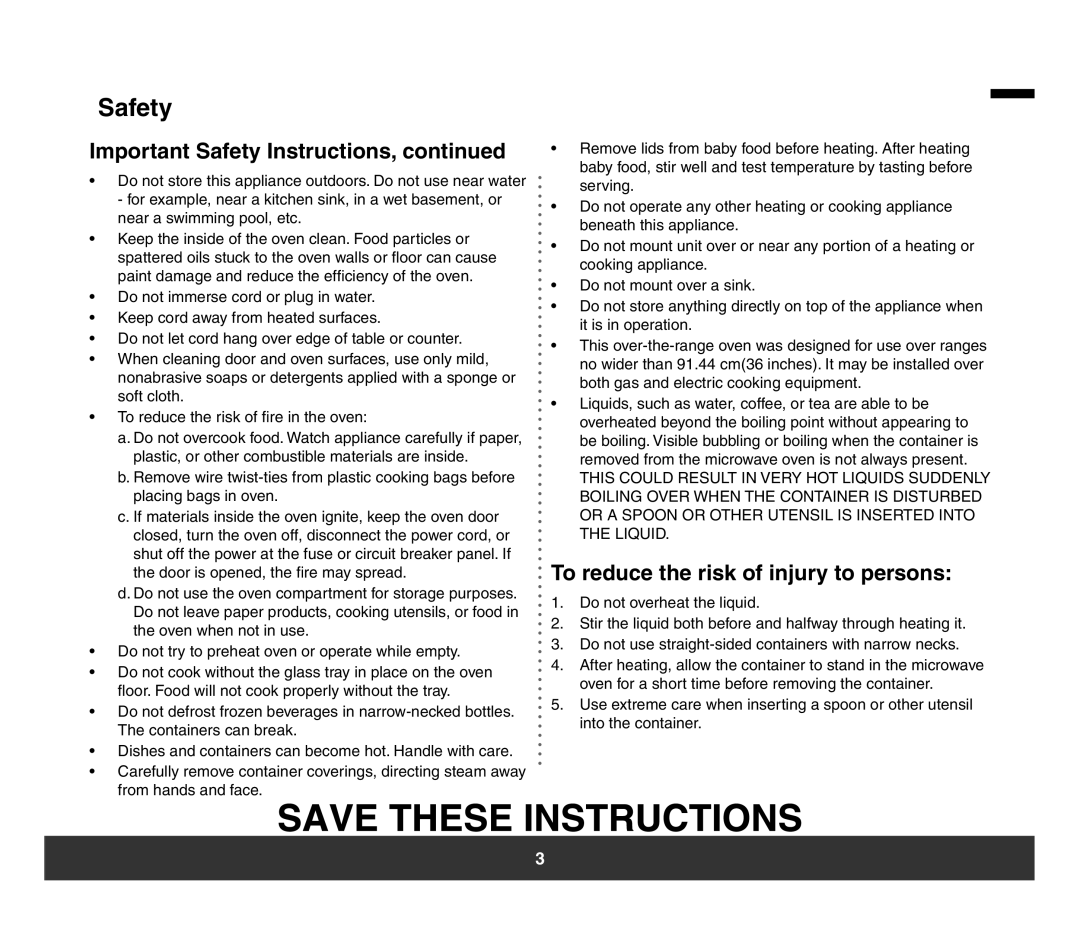 Samsung SMH3150 manual Important Safety Instructions 