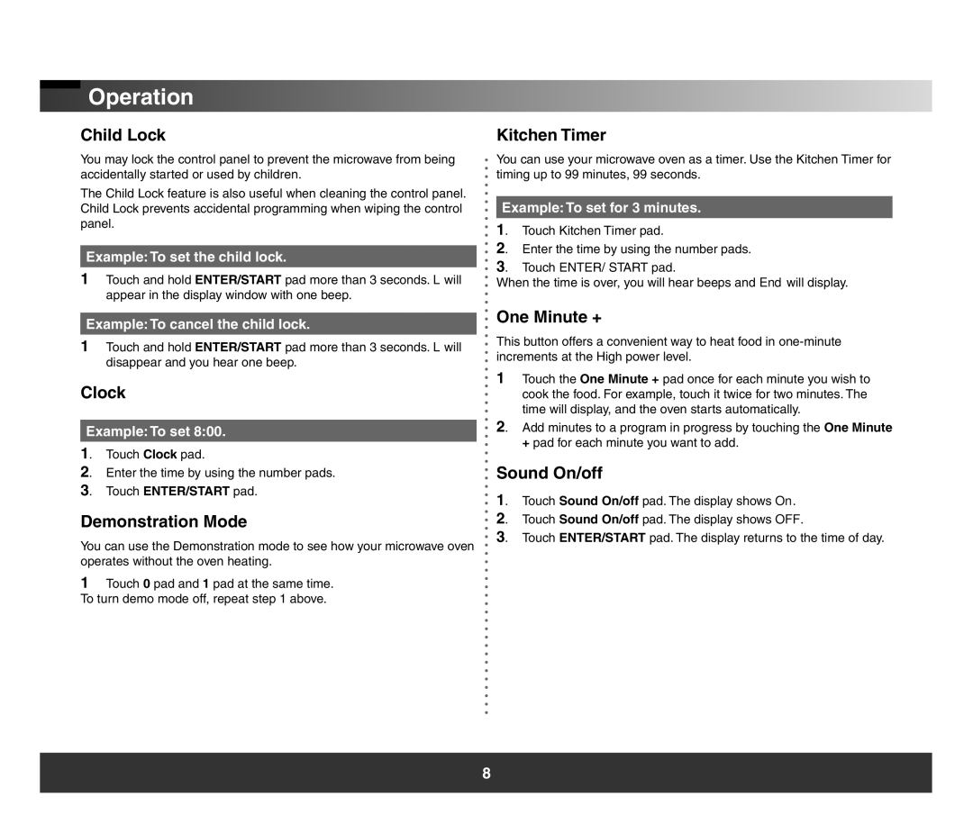 Samsung SMH3150 manual Operation 