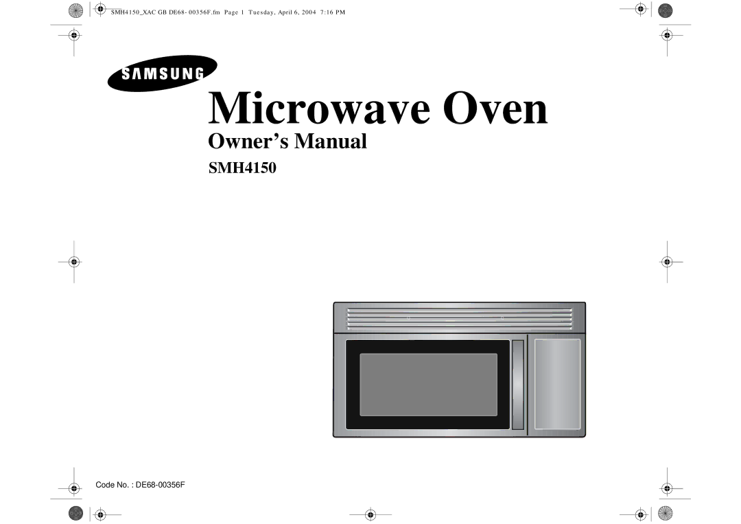 Samsung SMH4150 owner manual Microwave Oven 